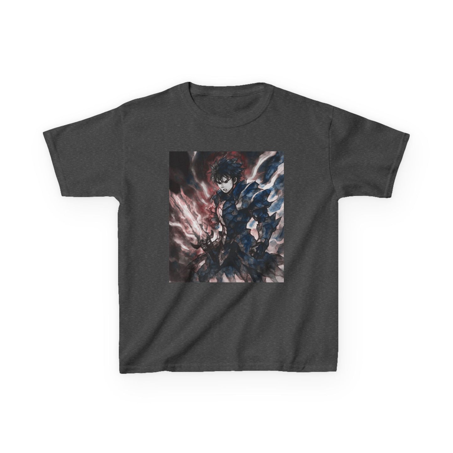 Dark Anime Power T Shirt Edgy Graphic Tee for Fans of Japanese Style Kids Heavy Cotton™ Tee