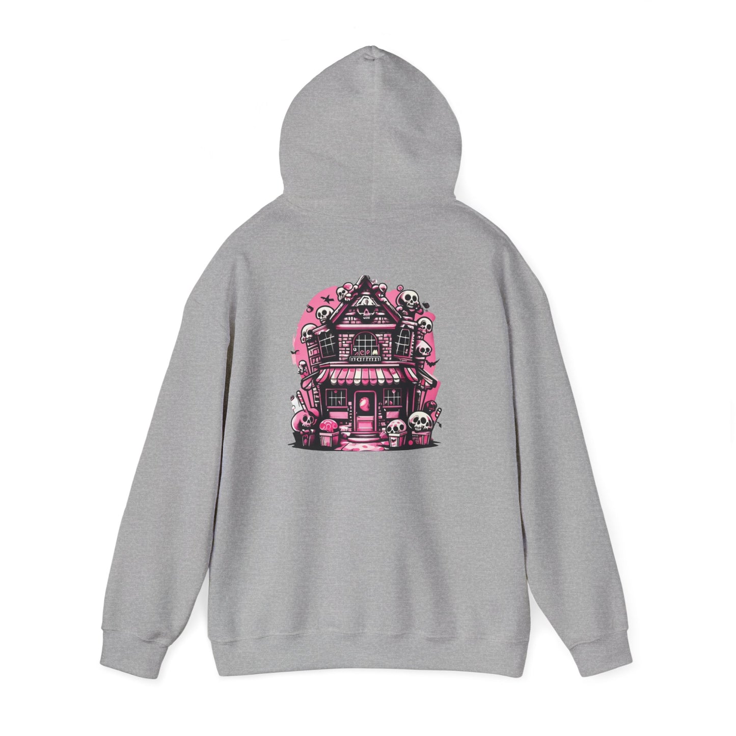 Haunted Candy Shop Hoodie Spooky Halloween Skull House Graphic Sweatshirt Unisex Heavy Blend™ Hooded Sweatshirt