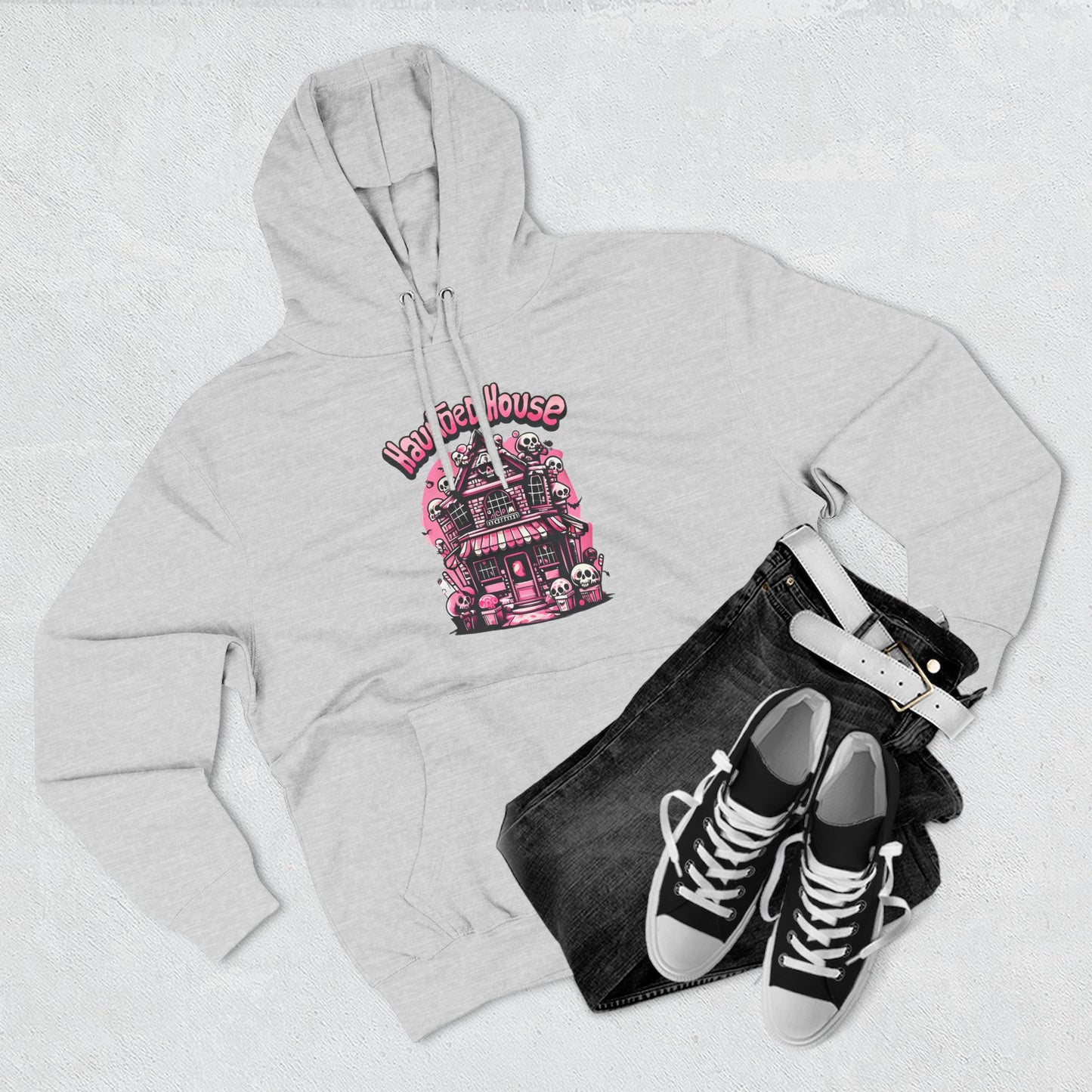 Haunted House Hoodie , Gothic Skull Graphic Halloween Sweatshirt