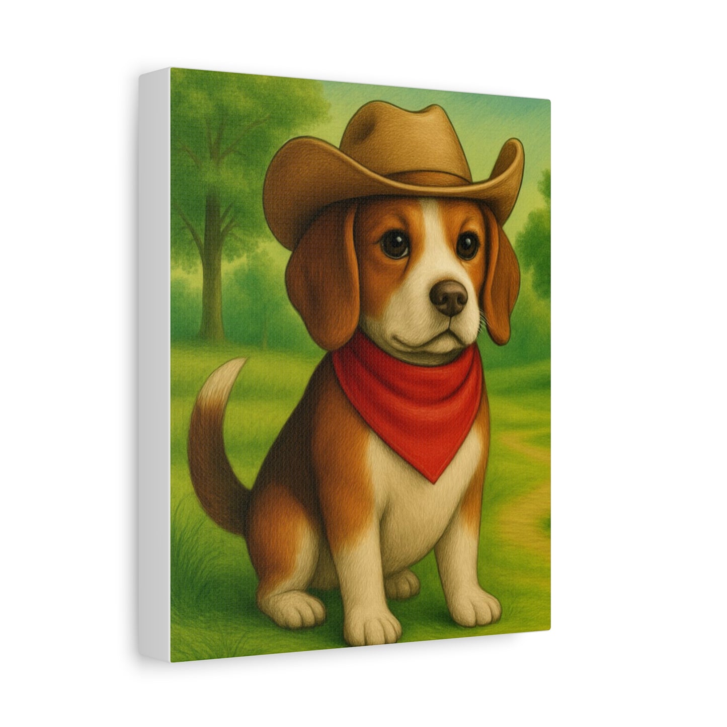 Canvas Wall Art, Country Dog Matte Print, Farm Nursery Decor, Cowboy Dog Barn Picture, 8x10 Rustic Farmhouse Painting, Western Home Decor,