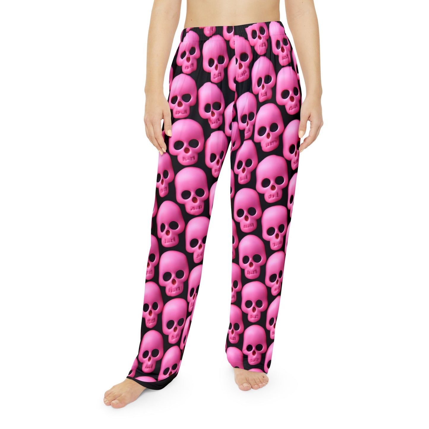 Skull Women's Pajama Pants, Gothic Cozy Loungewear Women's Pajama Pants