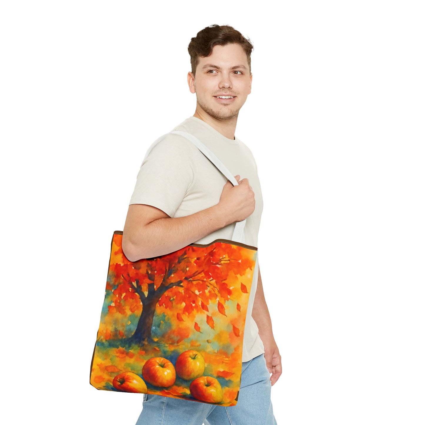 Autumn Apple Orchard Tote Bag Fall Harvest Reusable Shoulder Bag Tote Bag (AOP)
