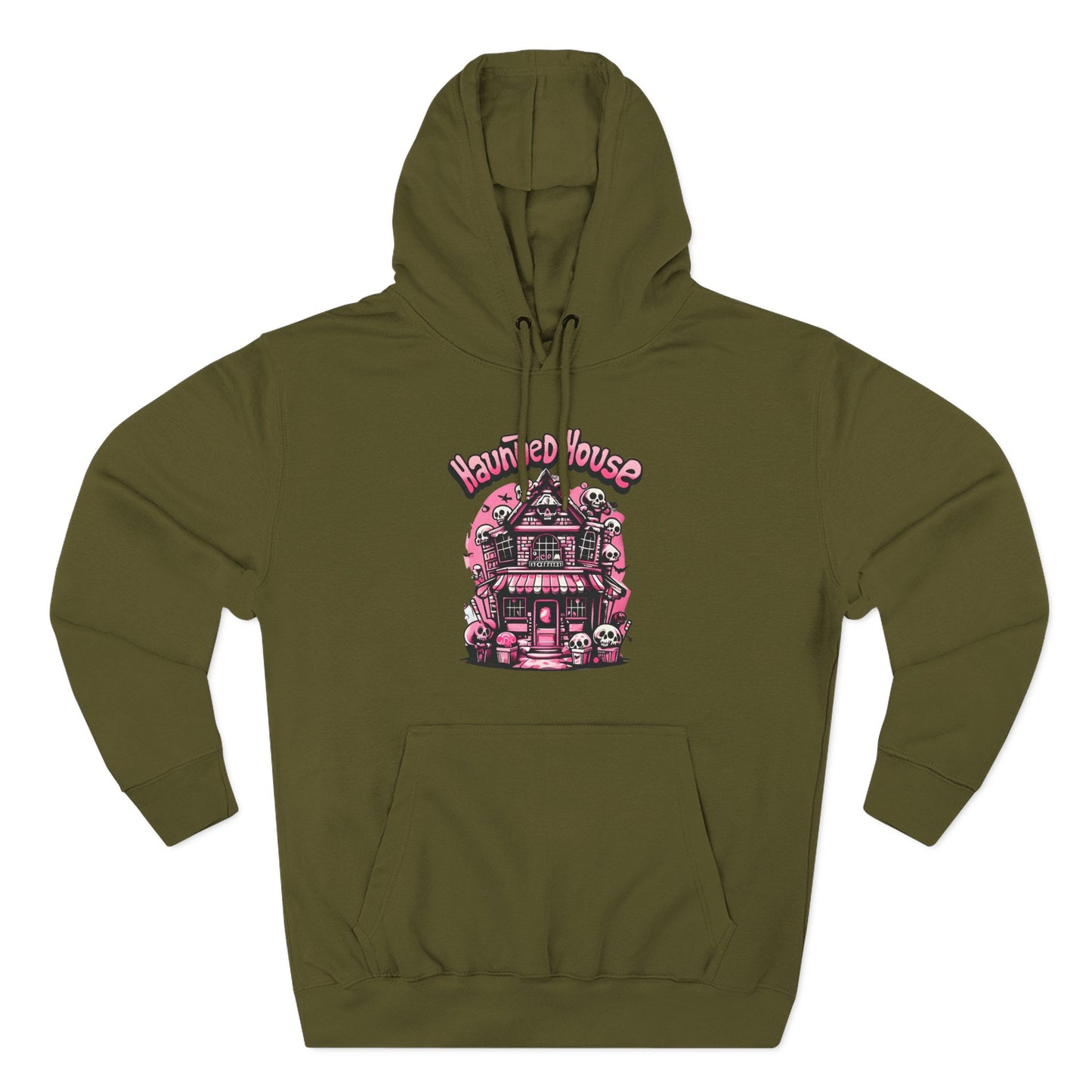 Haunted House Hoodie , Gothic Skull Graphic Halloween Sweatshirt