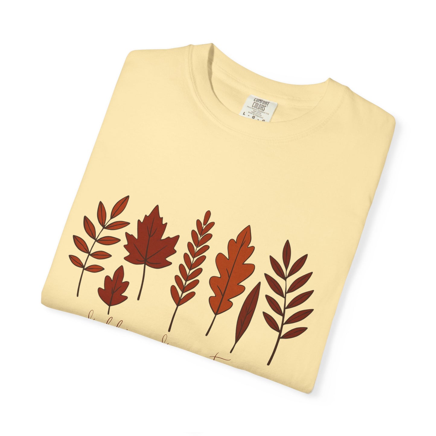 Falling for Autumn Shirt Cozy Fall Leaves Graphic Tee for Seasonal Outfits Unisex Garment Dyed T shirt