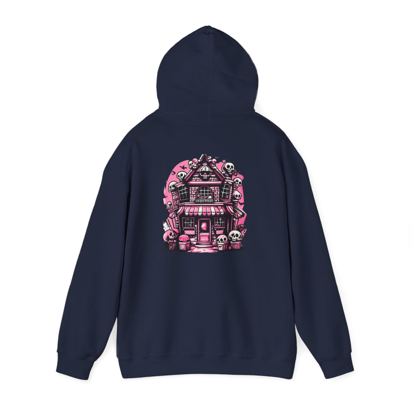 Haunted Candy Shop Hoodie Spooky Halloween Skull House Graphic Sweatshirt Unisex Heavy Blend™ Hooded Sweatshirt