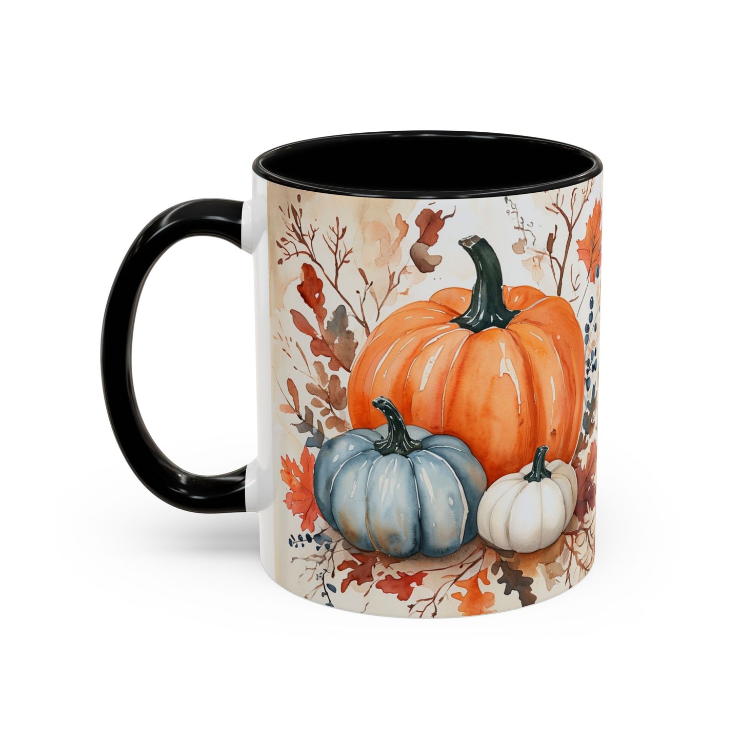 Pumpkin Fall Mug, Autumn Harvest Coffee Cup with Rustic Pumpkin Design