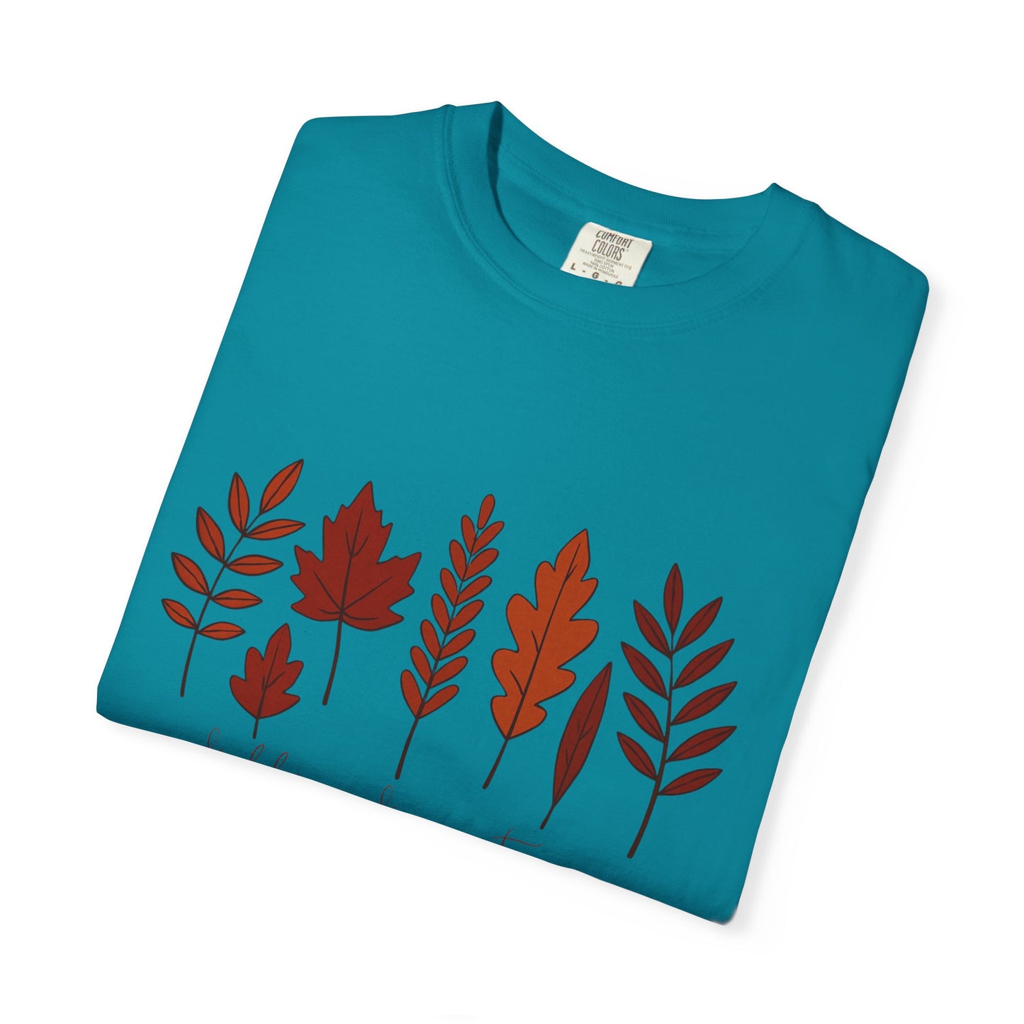 Falling for Autumn Shirt Cozy Fall Leaves Graphic Tee for Seasonal Outfits Unisex Garment Dyed T shirt