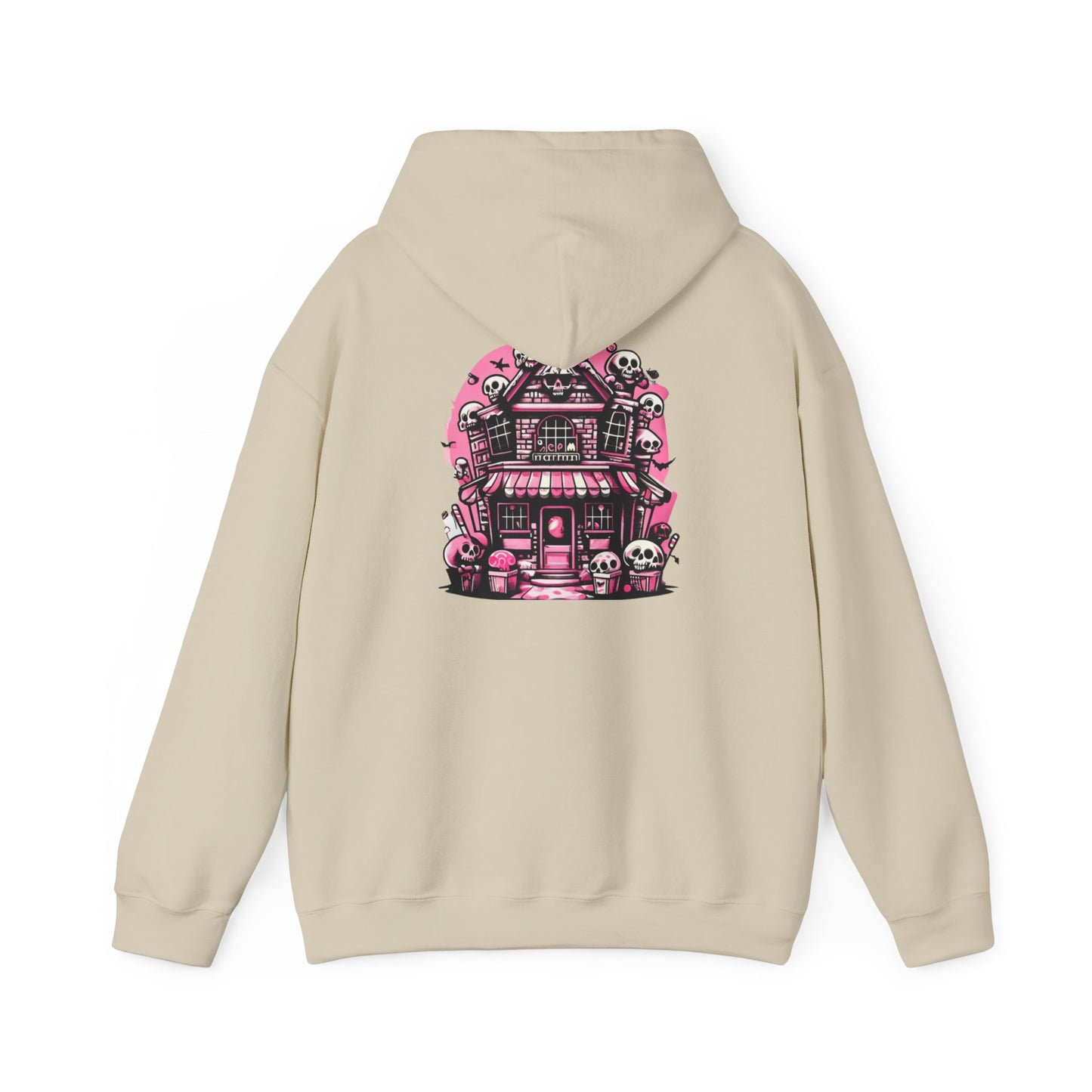 Haunted Candy Shop Hoodie Spooky Halloween Skull House Graphic Sweatshirt Unisex Heavy Blend™ Hooded Sweatshirt