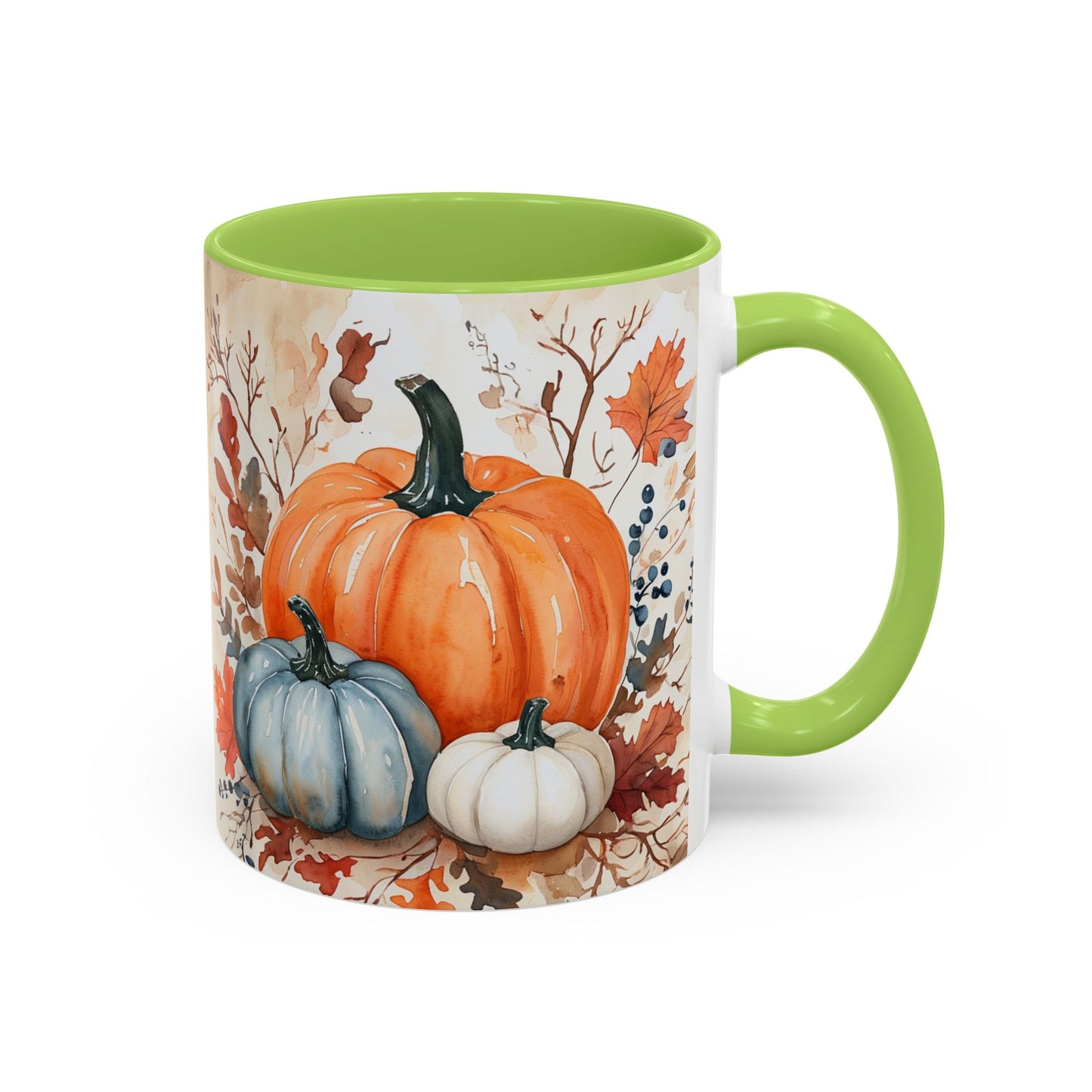 Pumpkin Fall Mug, Autumn Harvest Coffee Cup with Rustic Pumpkin Design