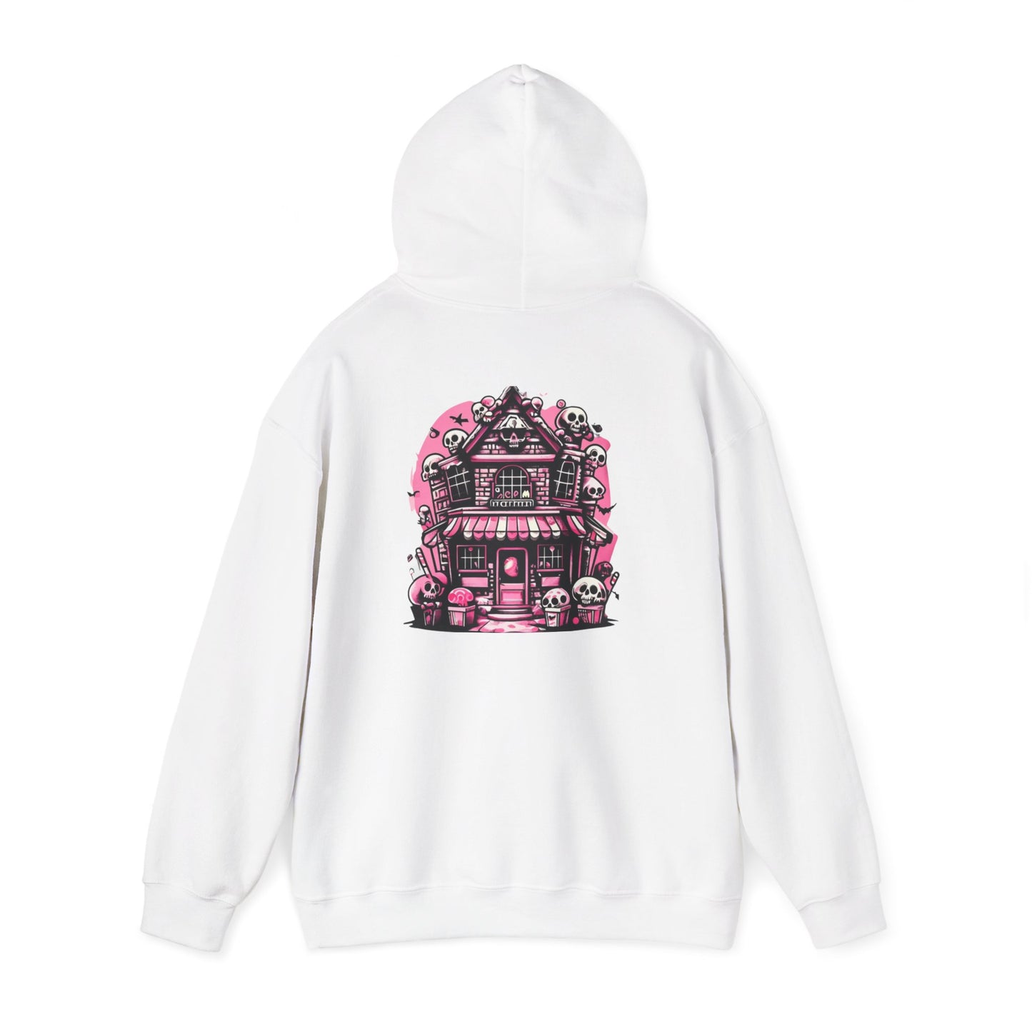Haunted Candy Shop Hoodie Spooky Halloween Skull House Graphic Sweatshirt Unisex Heavy Blend™ Hooded Sweatshirt
