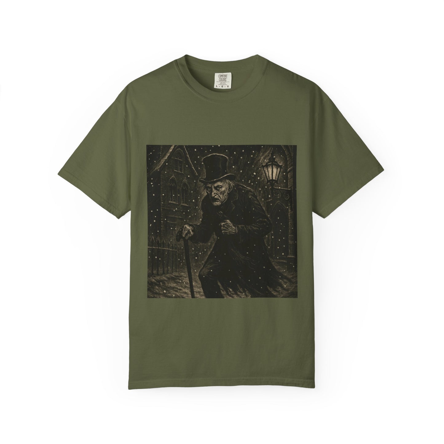 Gothic Scrooge T Shirt Dark Christmas Carol Shirt Vintage Haunted Dickens Tee Unisex Garment Dyed T shirt