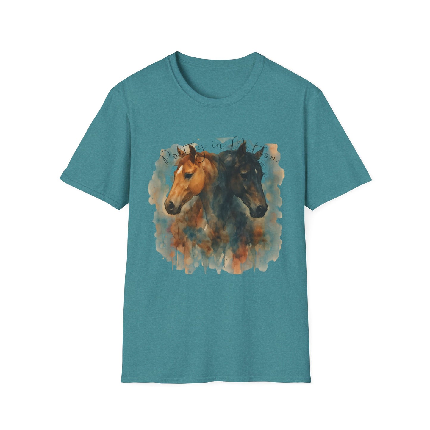 Poetry in Motion Horse T-Shirt Watercolor Horse Lover Shirt Artistic Equestrian Tee Gift for Women Unisex Soft style T-Shirt
