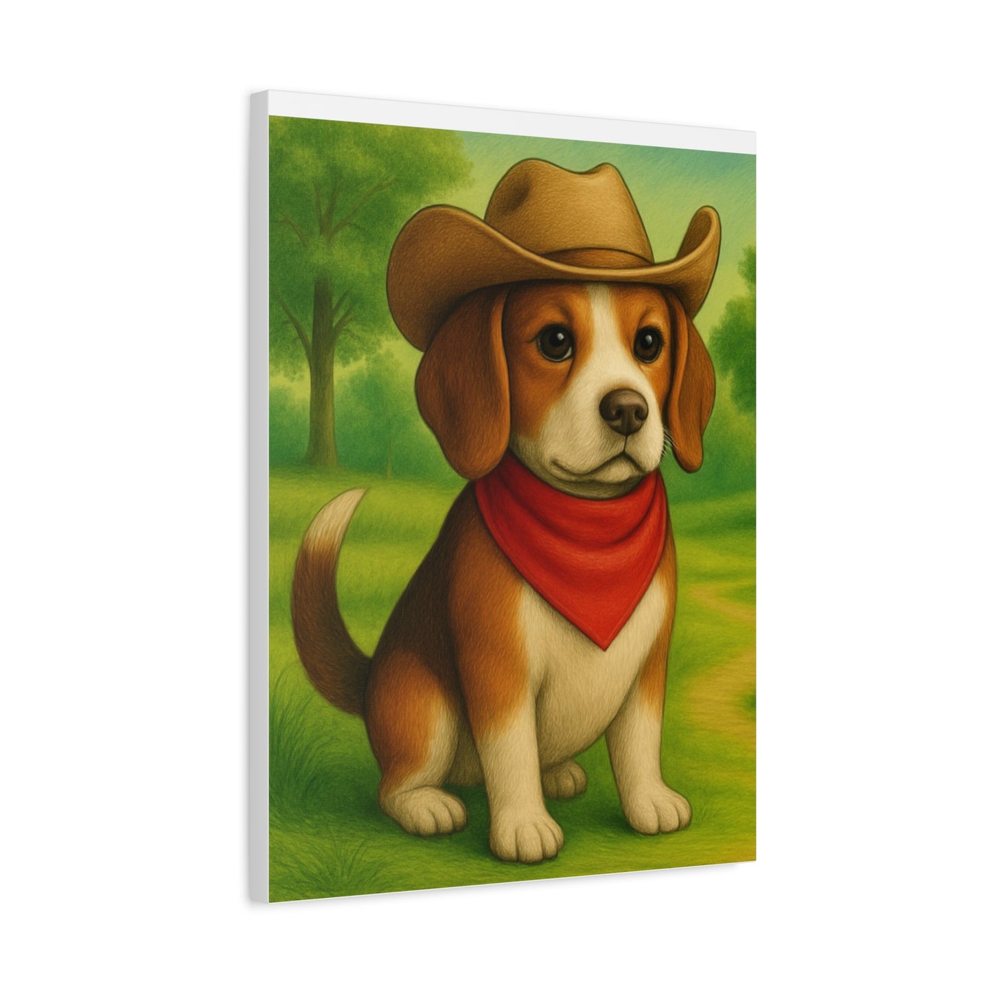 Canvas Wall Art, Country Dog Matte Print, Farm Nursery Decor, Cowboy Dog Barn Picture, 8x10 Rustic Farmhouse Painting, Western Home Decor,