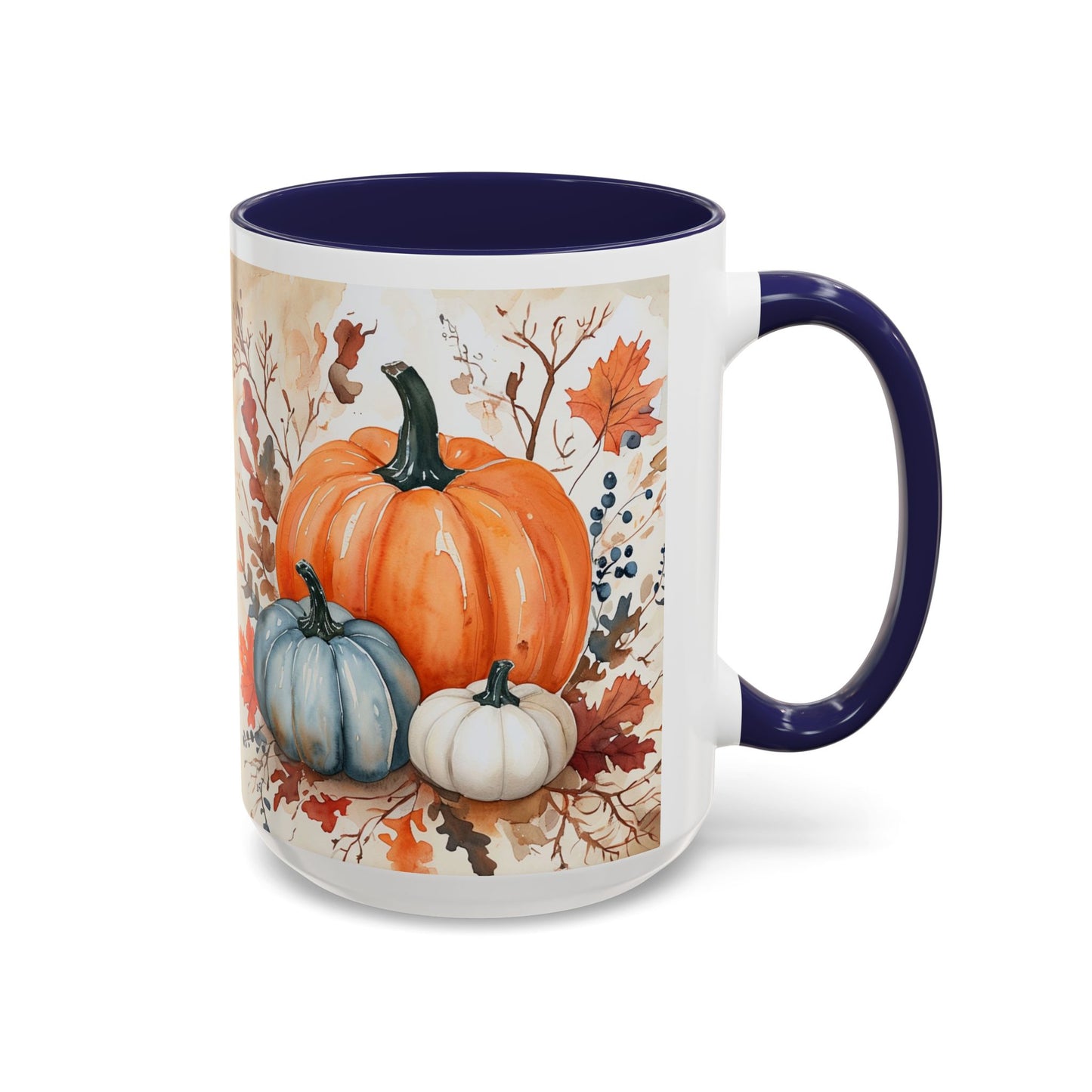 Pumpkin Fall Mug, Autumn Harvest Coffee Cup with Rustic Pumpkin Design