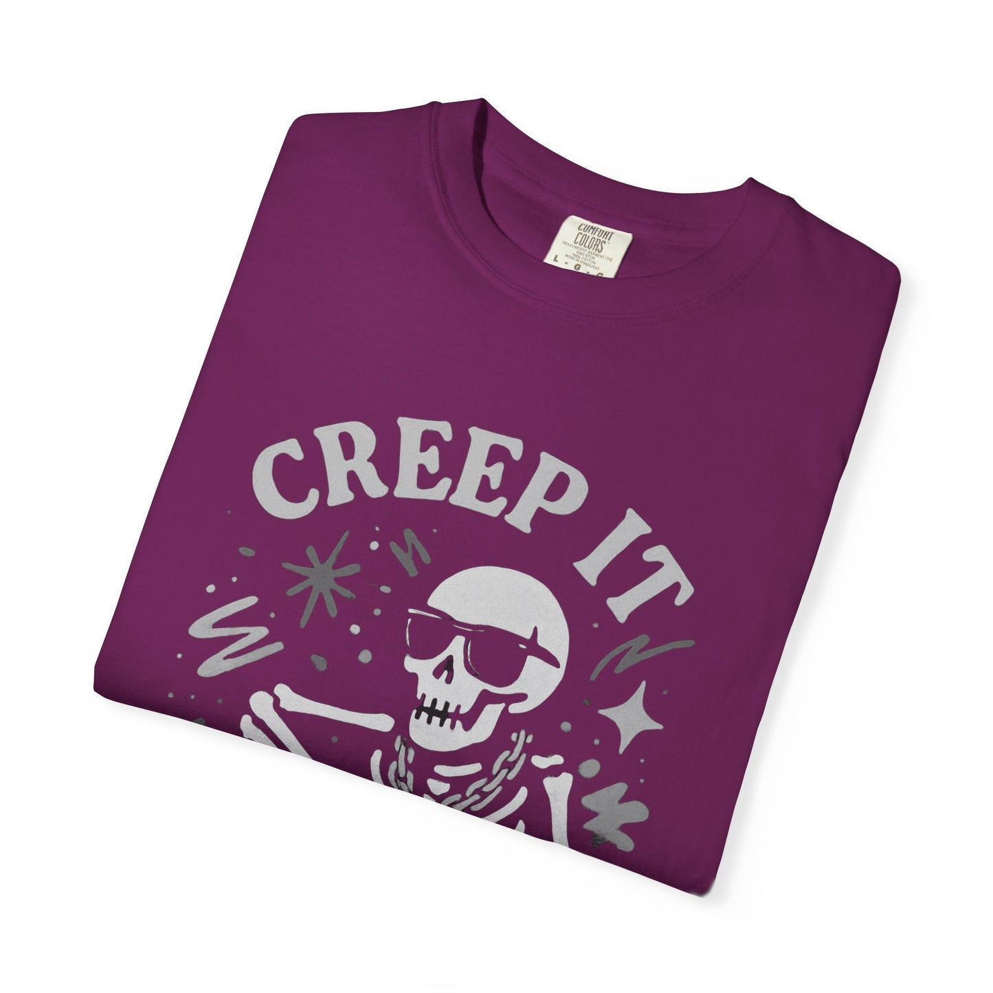 Creep It Real Skeleton T Shirt Funny Urban Halloween Graphic Tee Unisex Black Spooky T Shirt Unisex Garment Dyed Tshirt Men Women