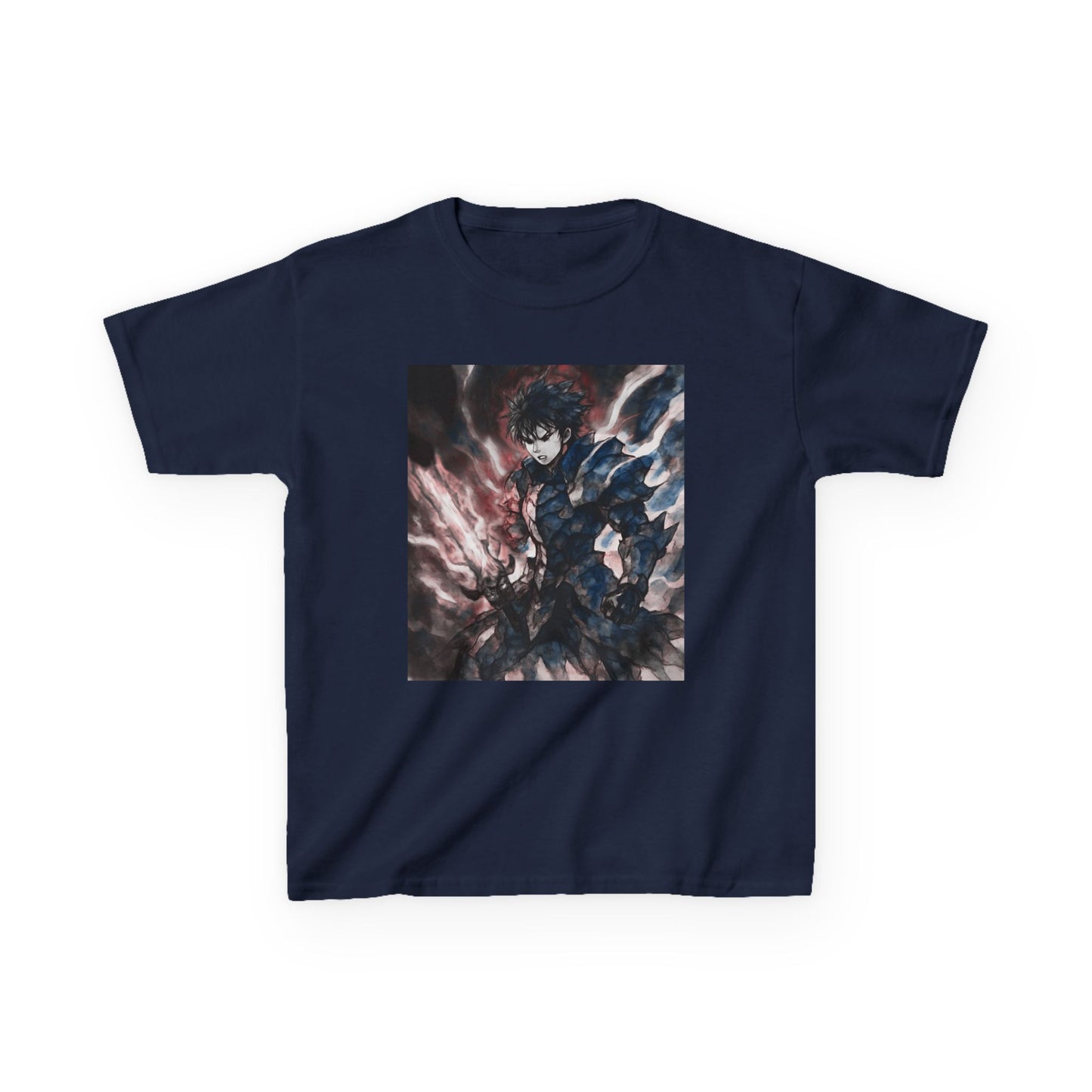 Dark Anime Power T Shirt Edgy Graphic Tee for Fans of Japanese Style Kids Heavy Cotton™ Tee