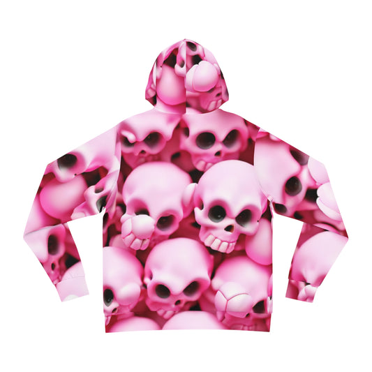 Bold Neon Pink Skull Hoodie Electric Gothic Streetwear for Men & Women Statement Halloween Fashion Fashion Hoodie (AOP)