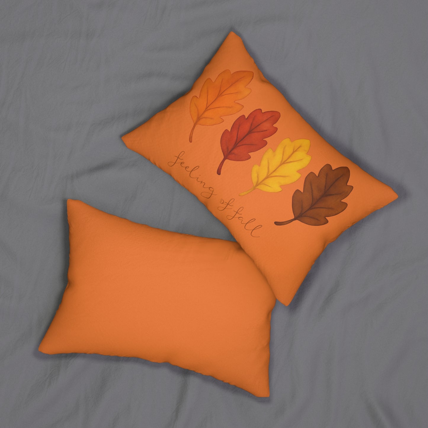 Feeling of Fall Pillow Cozy Autumn Leaves Accent Cushion for Rustic Fall Decor