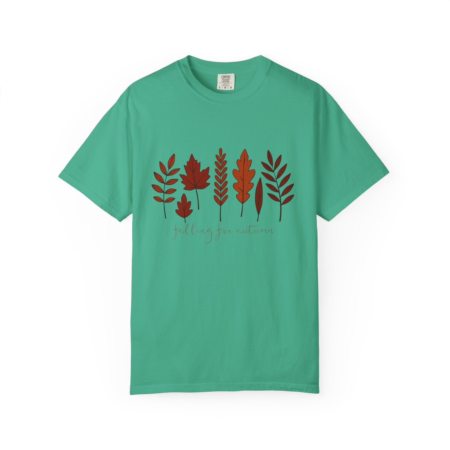 Falling for Autumn Shirt Cozy Fall Leaves Graphic Tee for Seasonal Outfits Unisex Garment Dyed T shirt