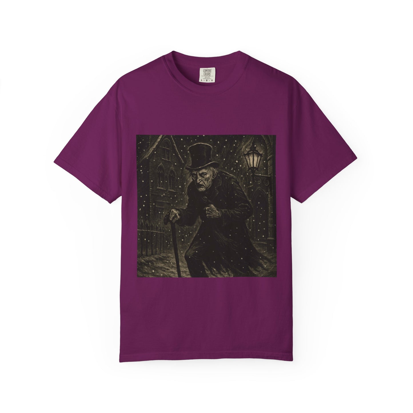 Gothic Scrooge T Shirt Dark Christmas Carol Shirt Vintage Haunted Dickens Tee Unisex Garment Dyed T shirt