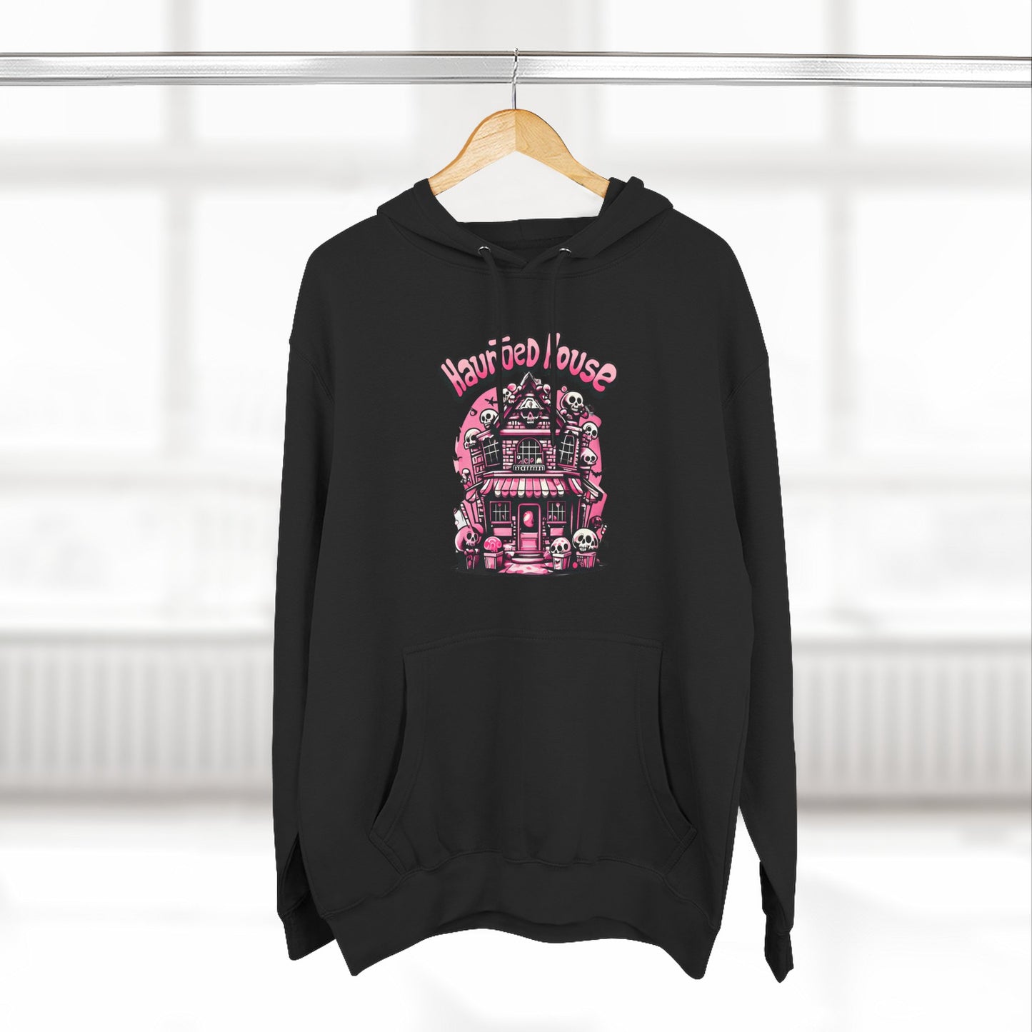 Haunted House Hoodie , Gothic Skull Graphic Halloween Sweatshirt