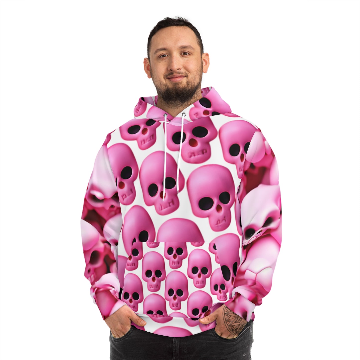 Pink Skull Hoodie Gothic Halloween Aesthetic Streetwear All Over Print Unisex Hoodie Fashion Hoodie Men Women Costume Couple
