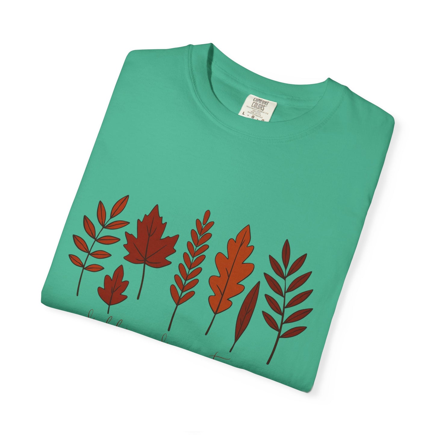 Falling for Autumn Shirt Cozy Fall Leaves Graphic Tee for Seasonal Outfits Unisex Garment Dyed T shirt