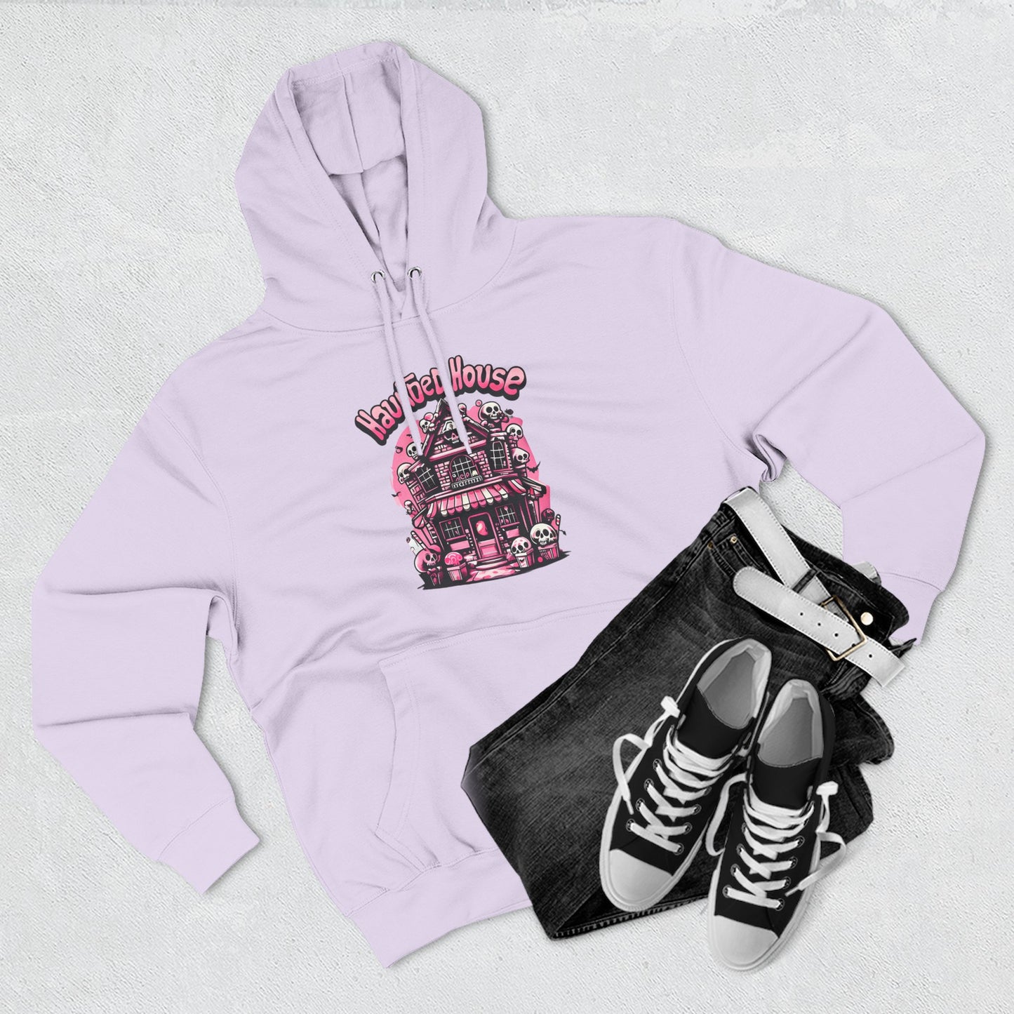 Haunted House Hoodie , Gothic Skull Graphic Halloween Sweatshirt