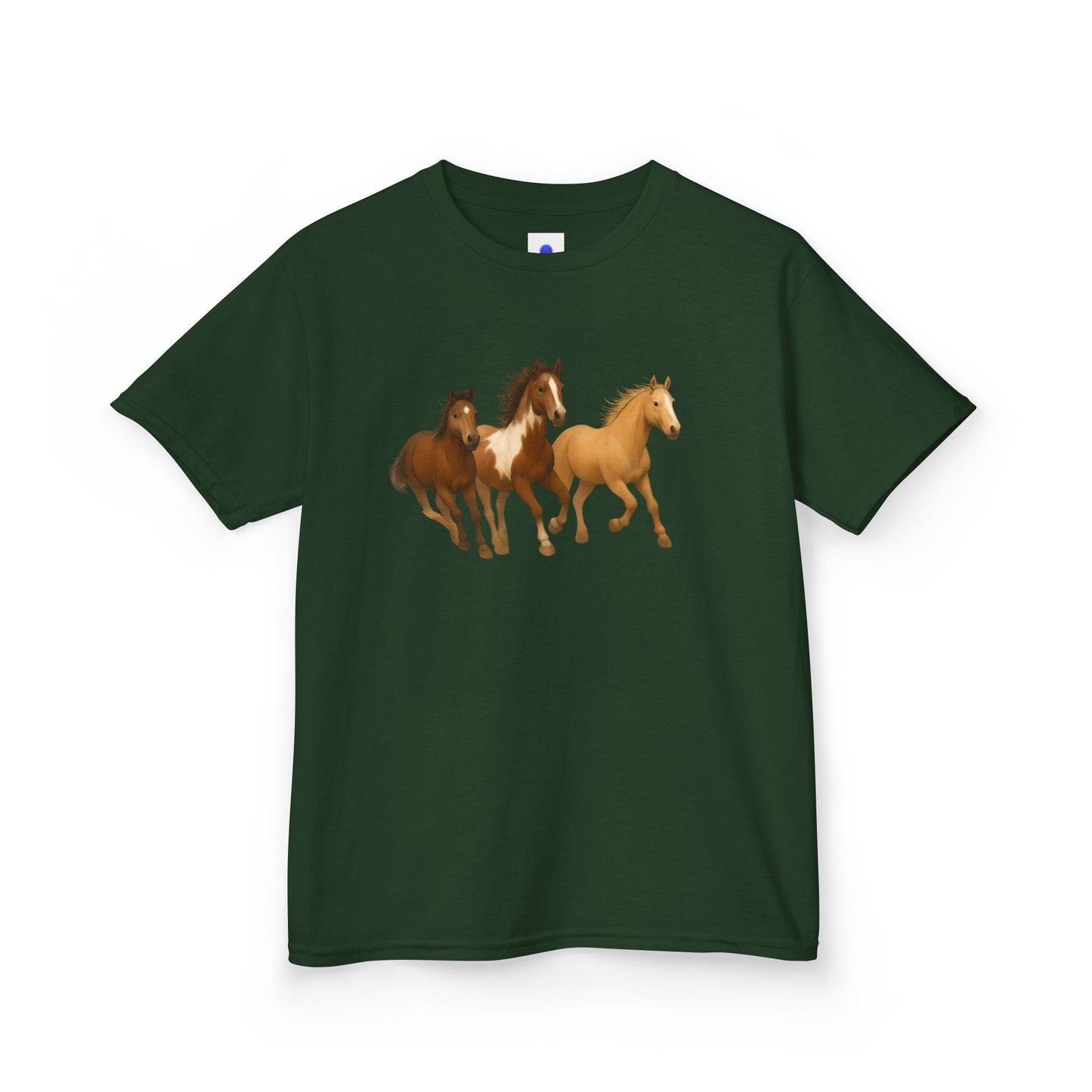 Kids Three Horse T shirt, Western, country, cute, Heavy Tee, fall, gallop, freedom