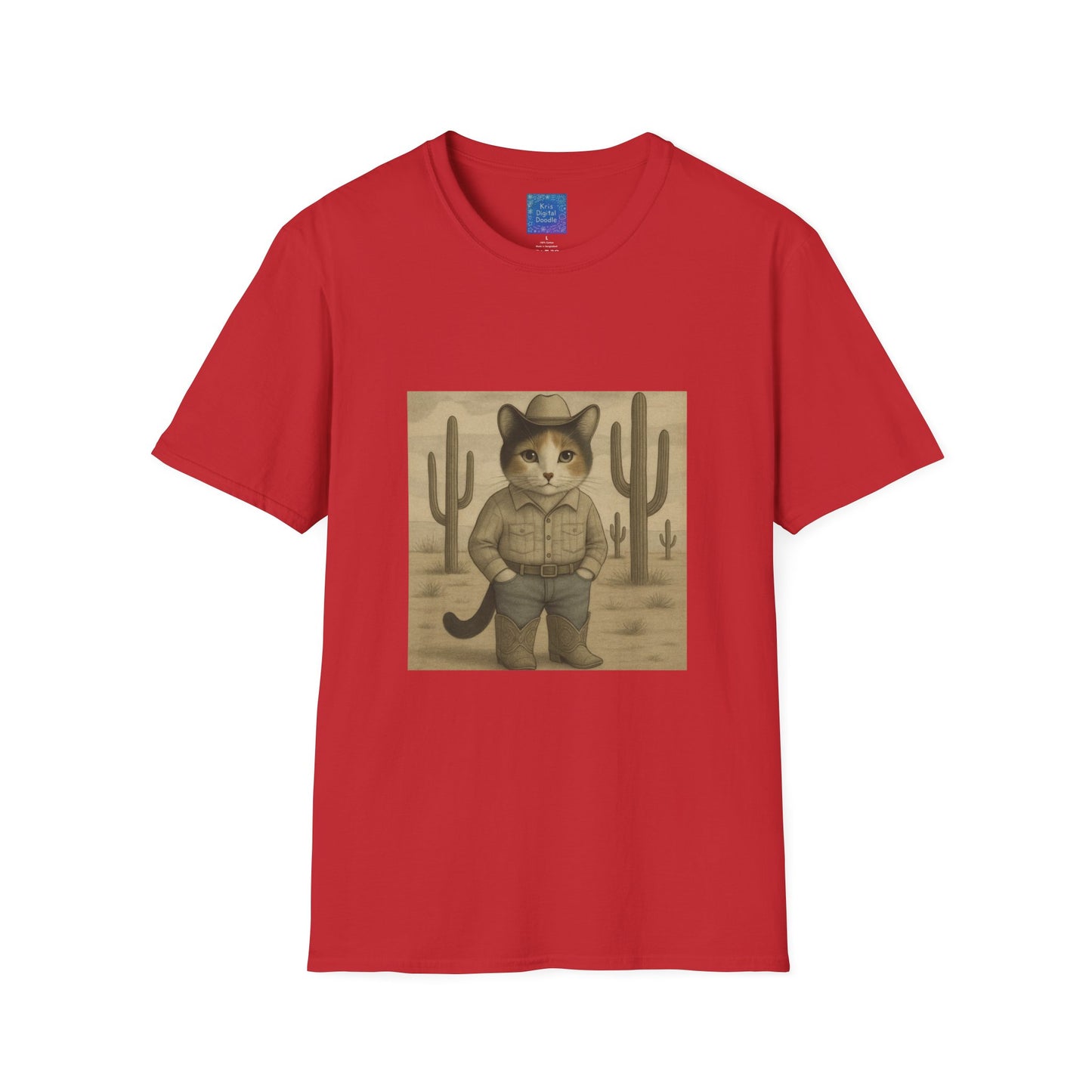 Cowboy Cat Western Graphic T-Shirt, Vintage Country Style Tee