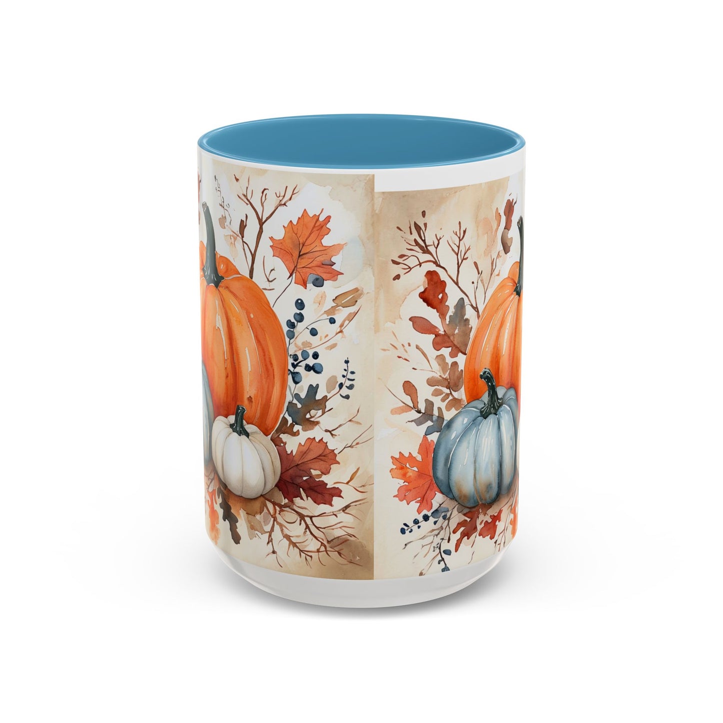 Pumpkin Fall Mug, Autumn Harvest Coffee Cup with Rustic Pumpkin Design