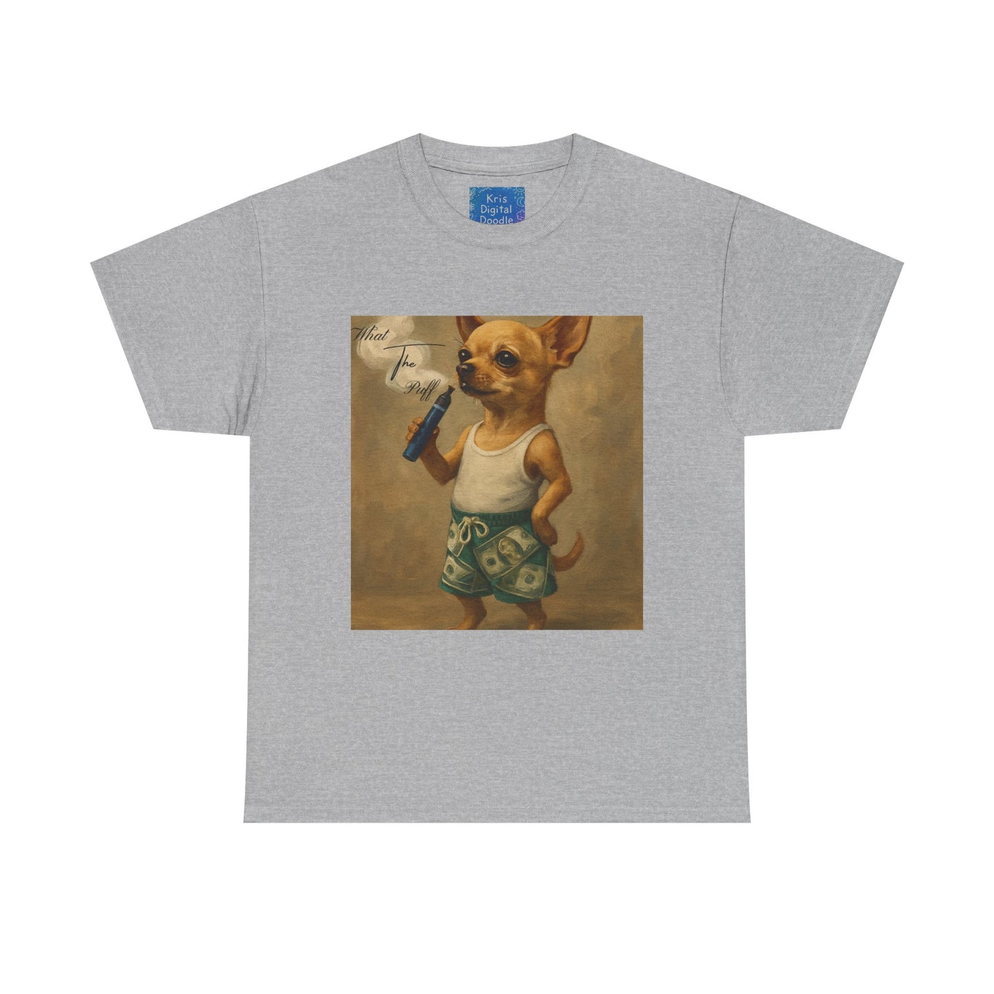 Urban What the Puff Chihuahua Streetwear Vape Graphic Tee