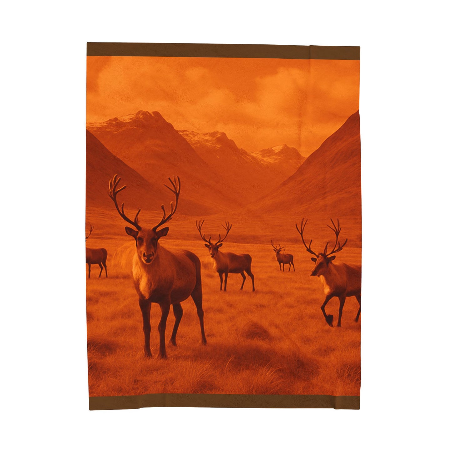 Elk Deer Wildlife Blanket Cozy Hunting Cabin Lodge Plush Velveteen Throw Rustic Mountain Nature Decor Bedding