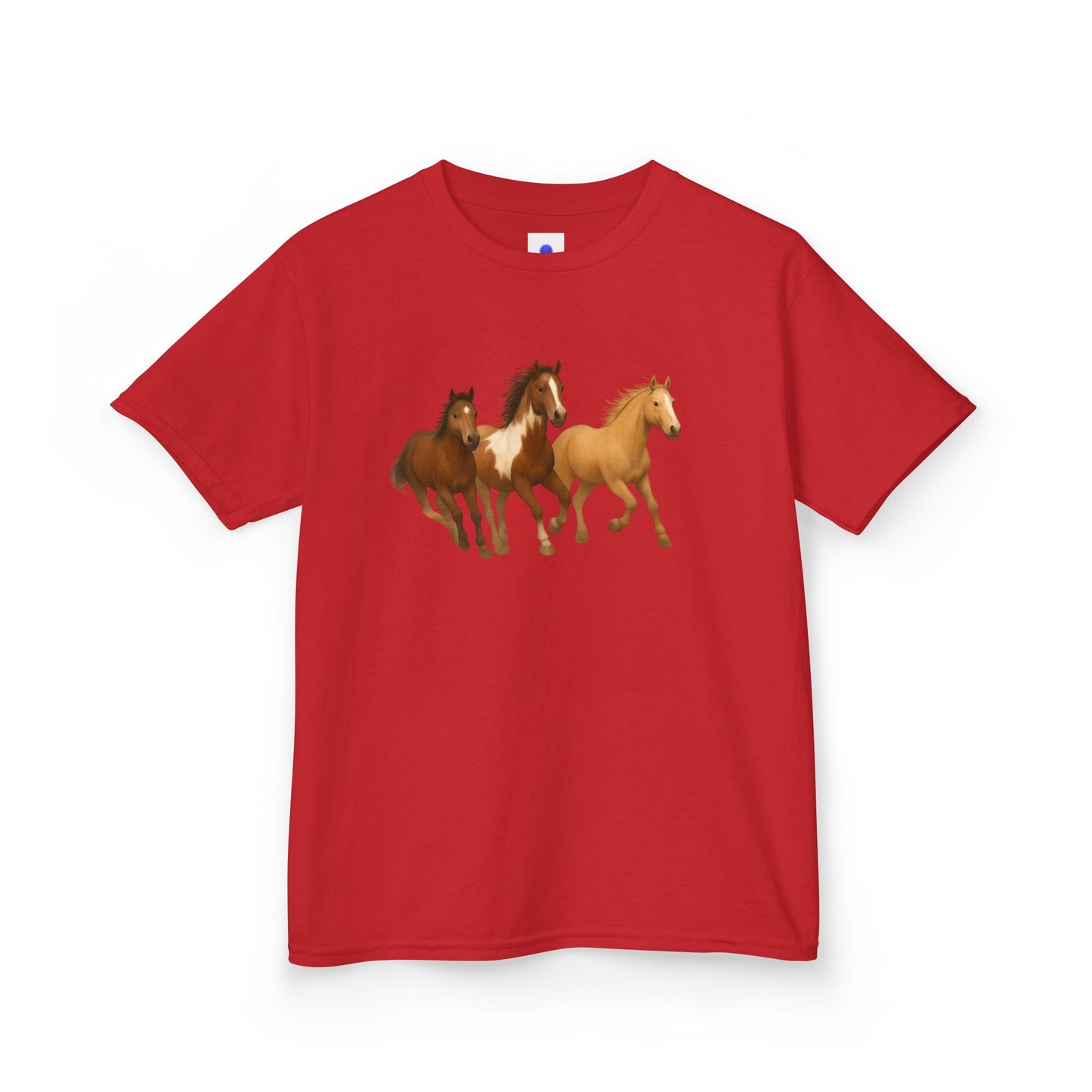 Kids Three Horse T shirt, Western, country, cute, Heavy Tee, fall, gallop, freedom