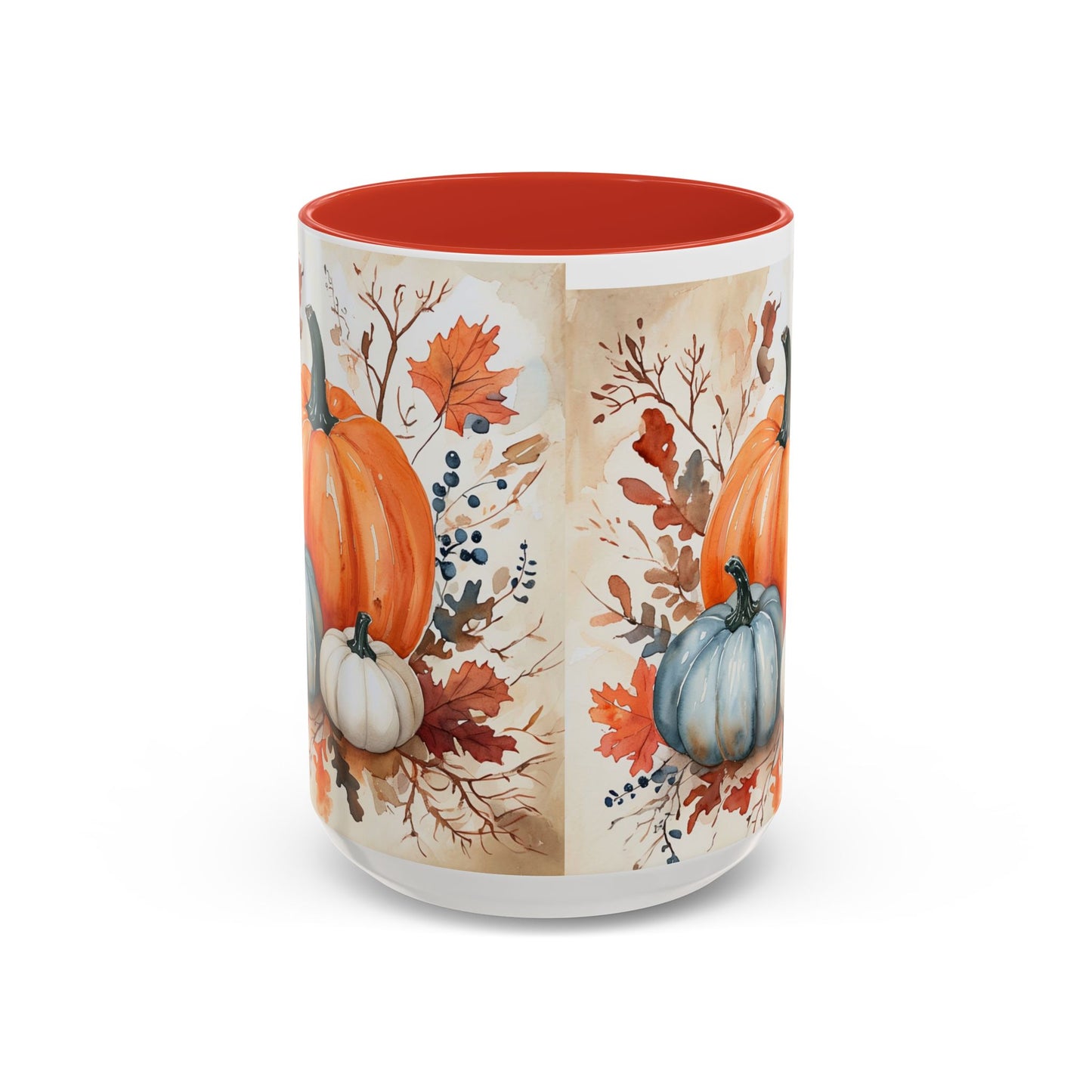 Pumpkin Fall Mug, Autumn Harvest Coffee Cup with Rustic Pumpkin Design