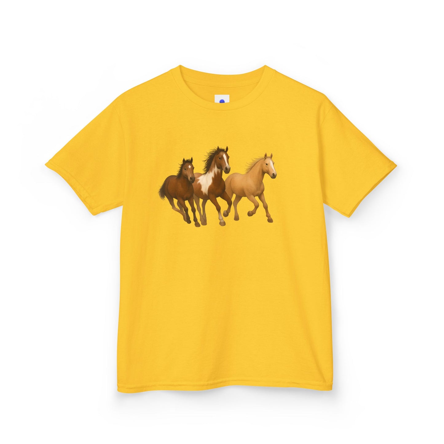 Kids Three Horse T shirt, Western, country, cute, Heavy Tee, fall, gallop, freedom