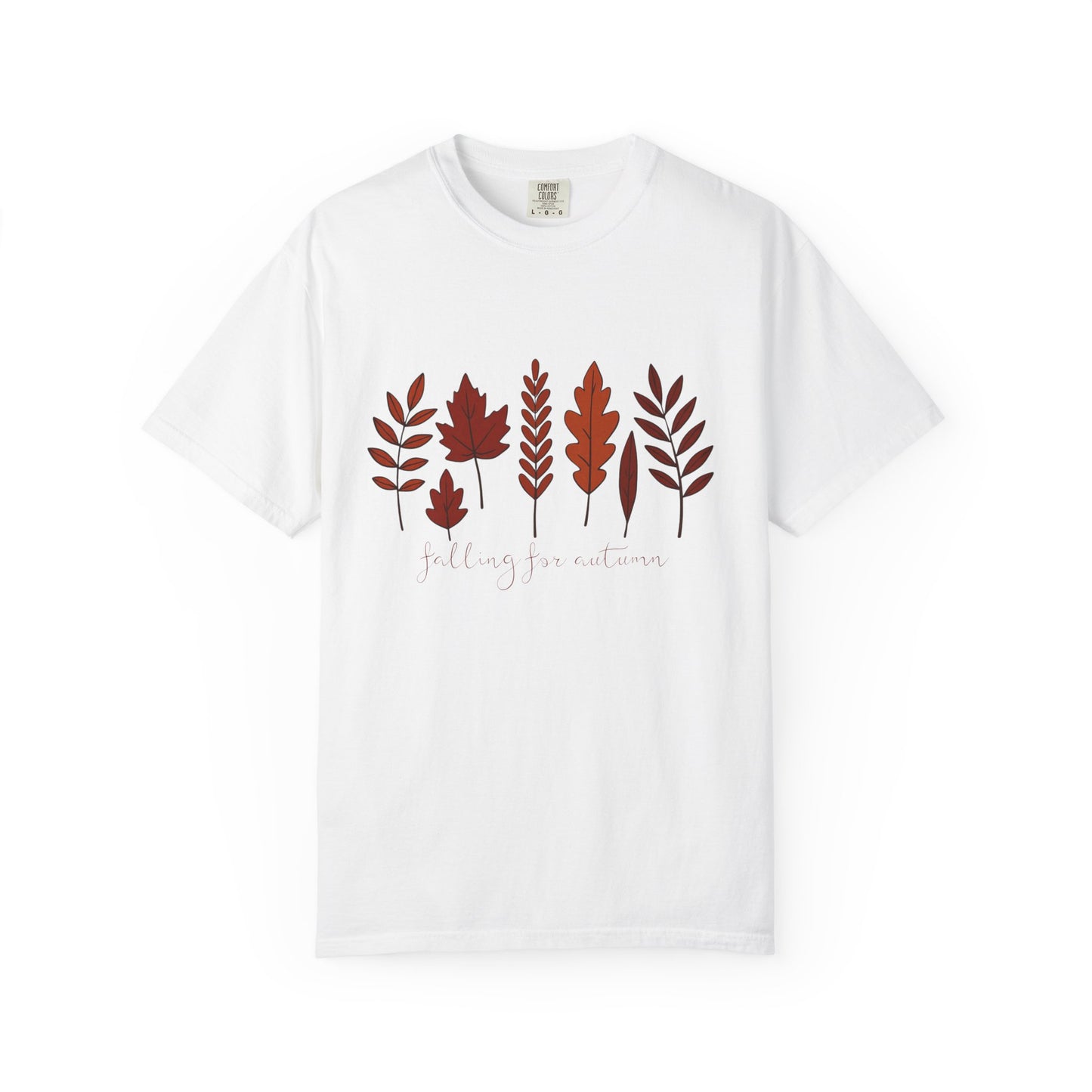 Falling for Autumn Shirt Cozy Fall Leaves Graphic Tee for Seasonal Outfits Unisex Garment Dyed T shirt