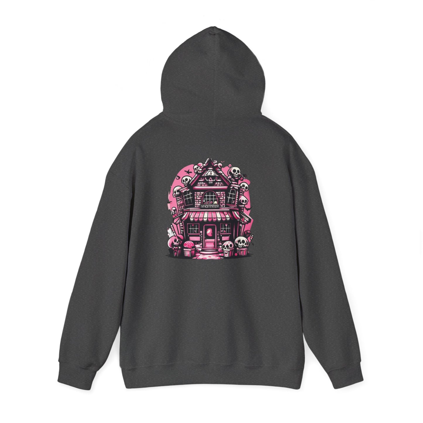 Haunted Candy Shop Hoodie Spooky Halloween Skull House Graphic Sweatshirt Unisex Heavy Blend™ Hooded Sweatshirt