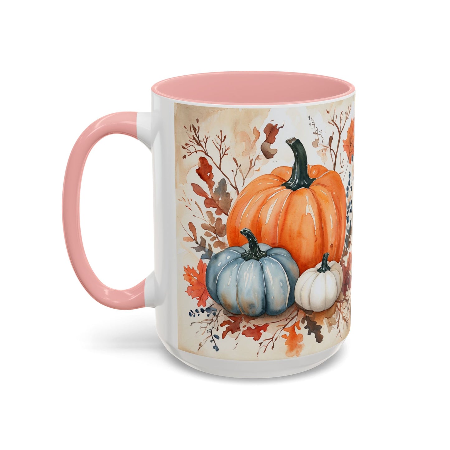 Pumpkin Fall Mug, Autumn Harvest Coffee Cup with Rustic Pumpkin Design
