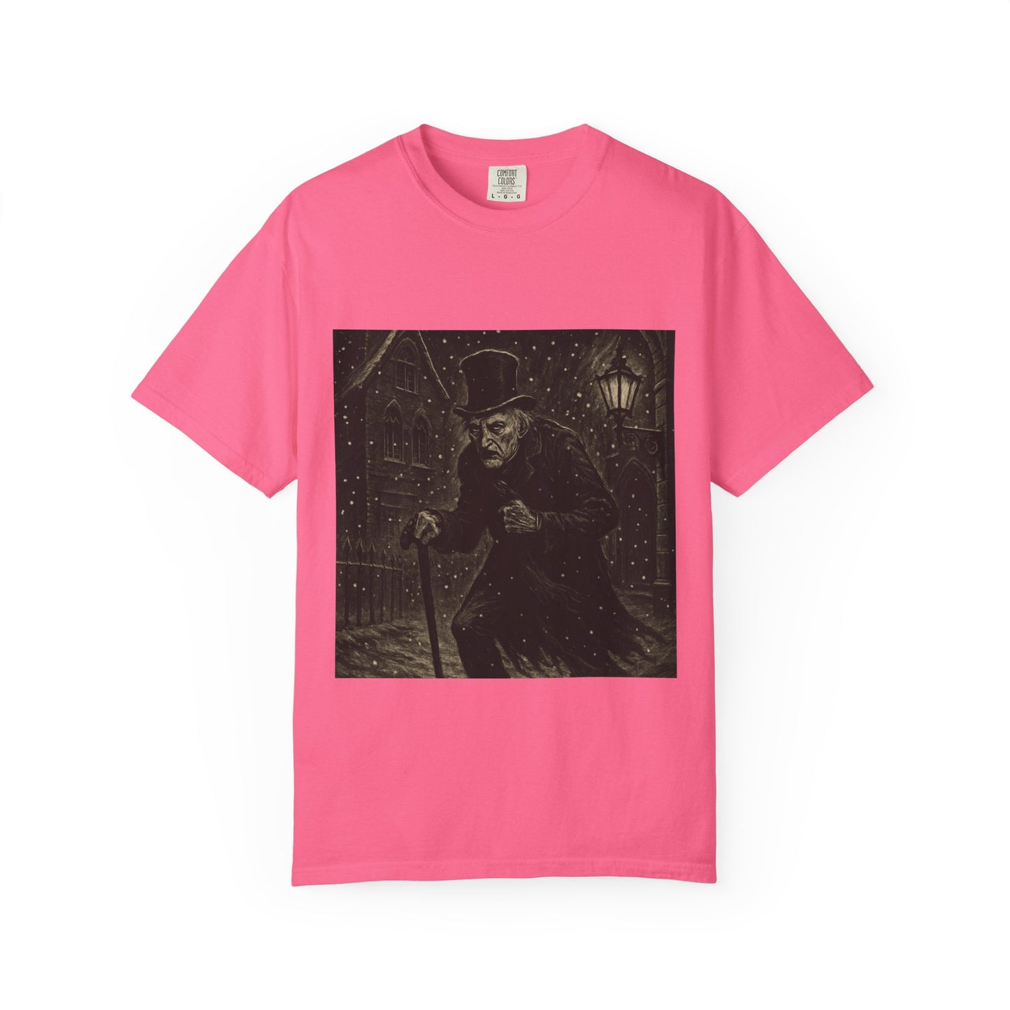 Gothic Scrooge T Shirt Dark Christmas Carol Shirt Vintage Haunted Dickens Tee Unisex Garment Dyed T shirt