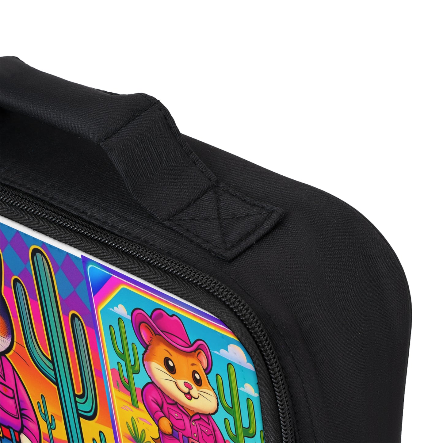 Whimsical Cowboy Cat Lunchbox Cute Calico Kitten Western School Bag for Kids & Adults Bag