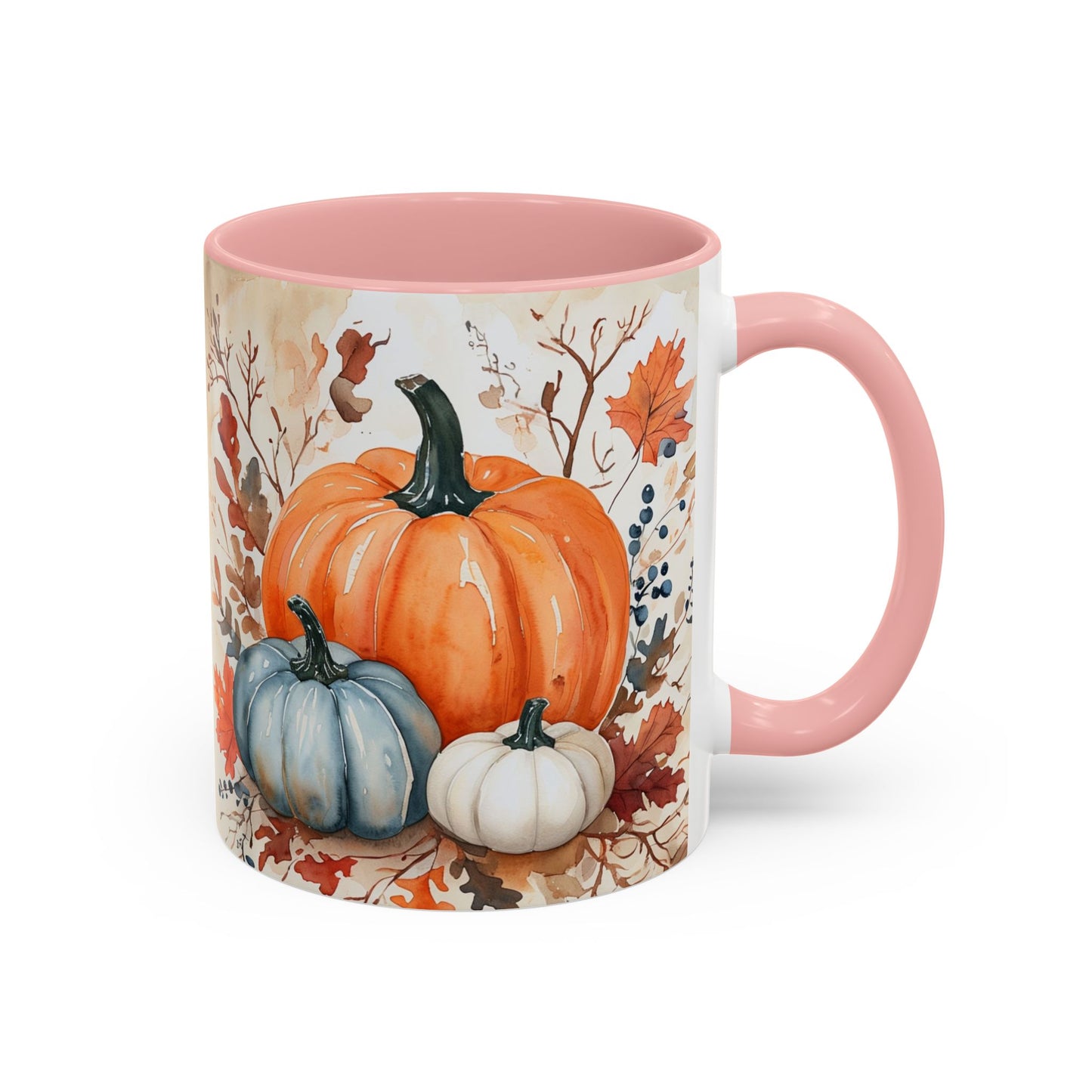 Pumpkin Fall Mug, Autumn Harvest Coffee Cup with Rustic Pumpkin Design