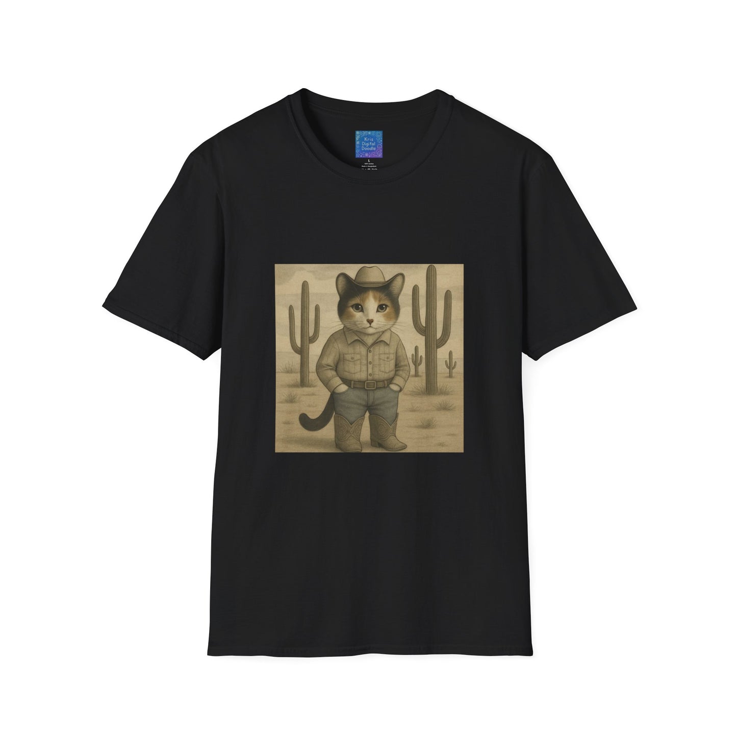 Cowboy Cat Western Graphic T-Shirt, Vintage Country Style Tee