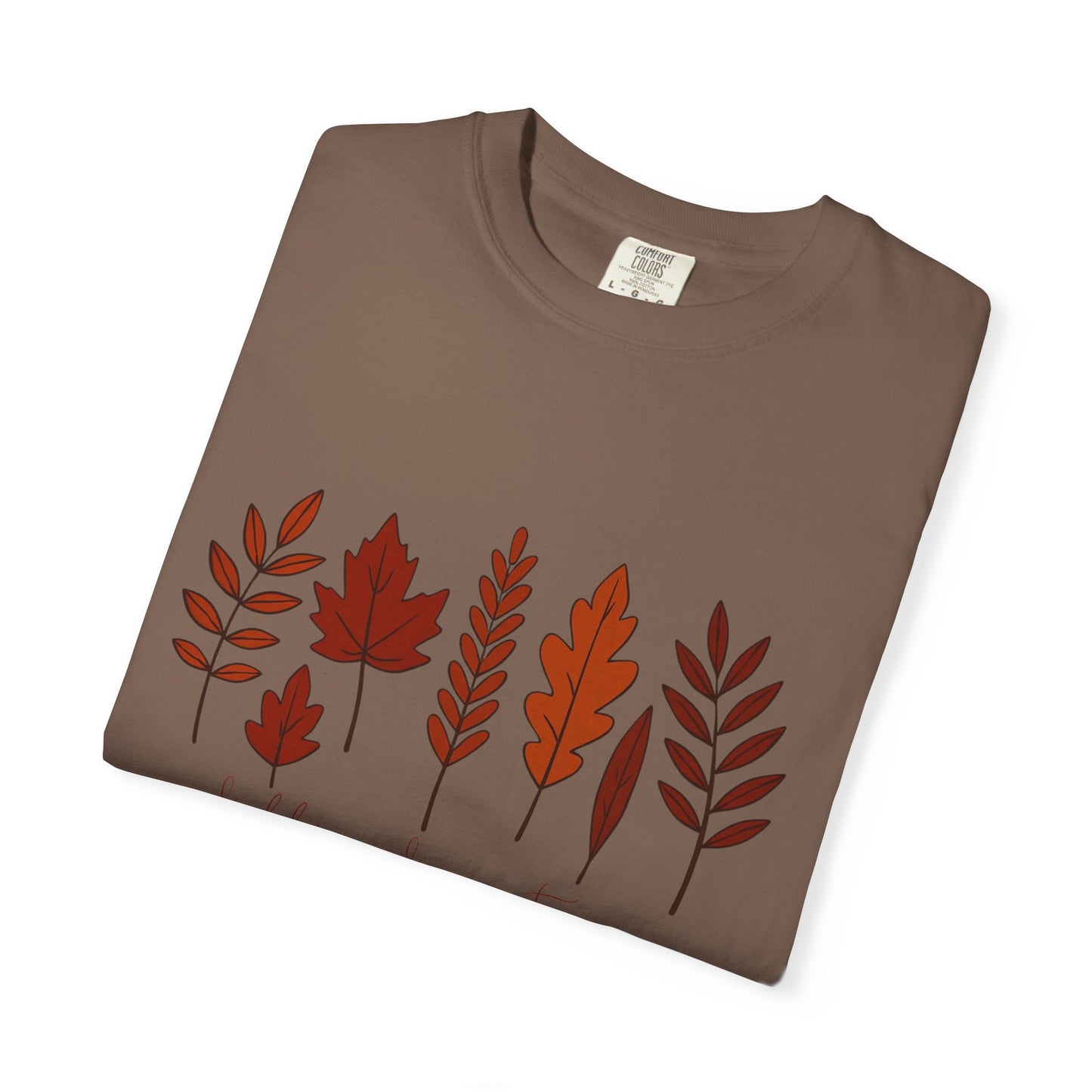 Falling for Autumn Shirt Cozy Fall Leaves Graphic Tee for Seasonal Outfits Unisex Garment Dyed T shirt