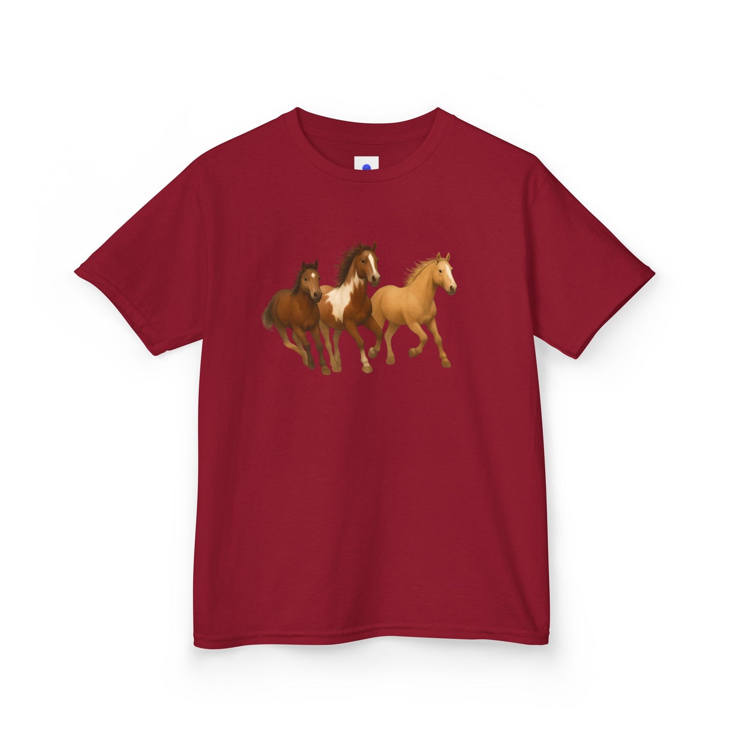 Kids Three Horse T shirt, Western, country, cute, Heavy Tee, fall, gallop, freedom