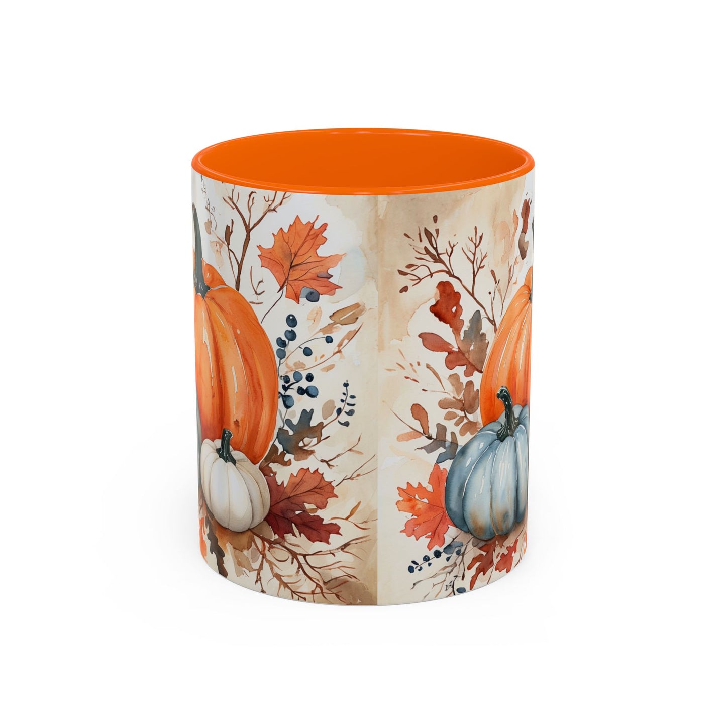Pumpkin Fall Mug, Autumn Harvest Coffee Cup with Rustic Pumpkin Design