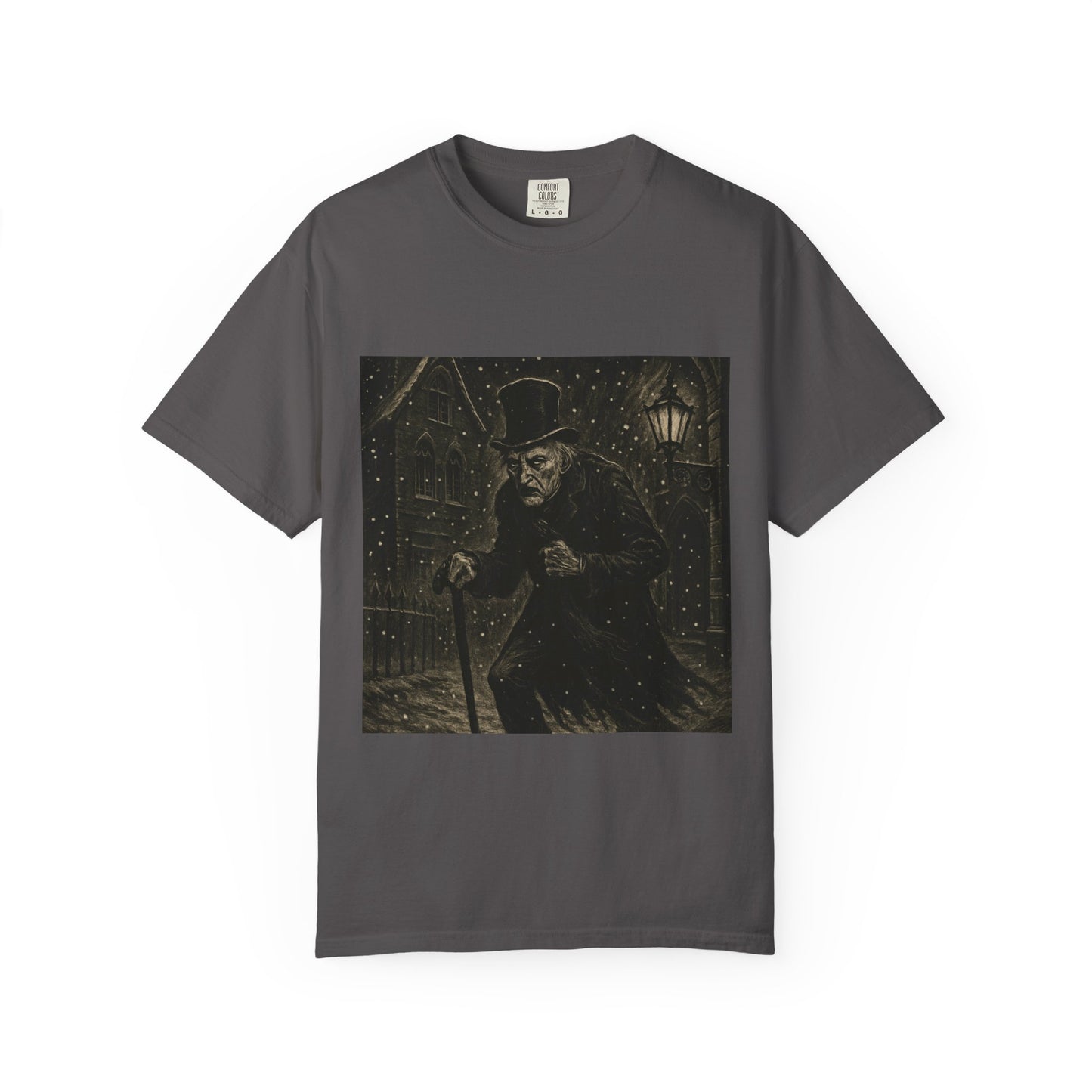 Gothic Scrooge T Shirt Dark Christmas Carol Shirt Vintage Haunted Dickens Tee Unisex Garment Dyed T shirt
