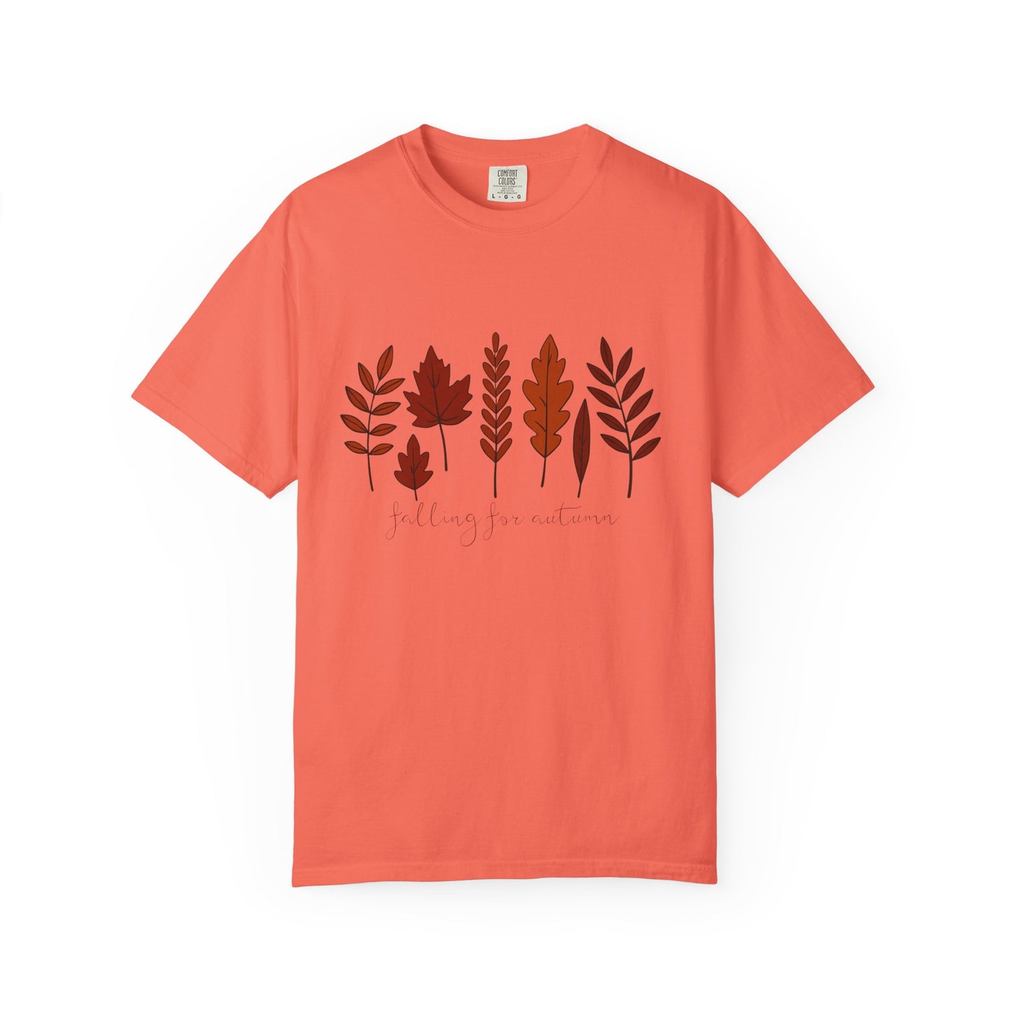 Falling for Autumn Shirt Cozy Fall Leaves Graphic Tee for Seasonal Outfits Unisex Garment Dyed T shirt