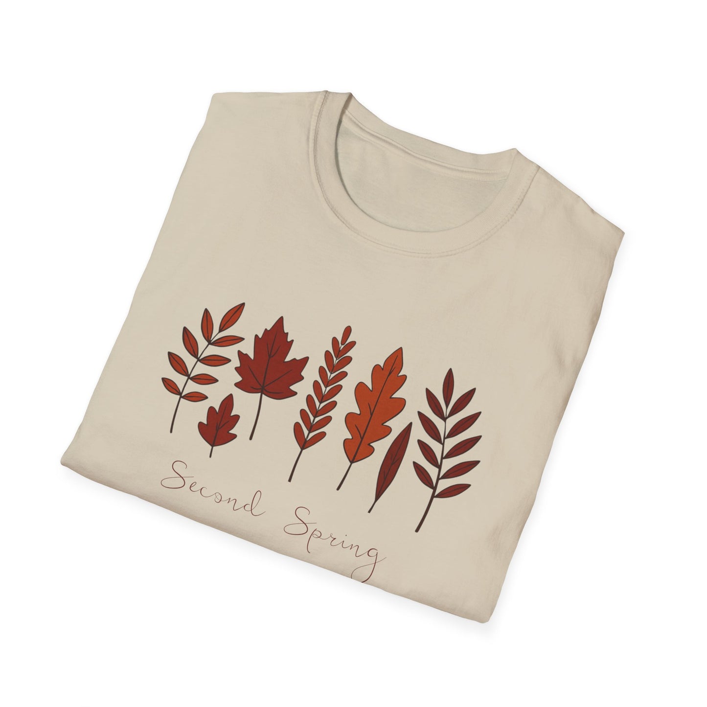 Second Spring Fall Shirt Autumn Leaves TShirt Neutral Cozy Thanksgiving Tee Fall Graphic Tee for Women Unisex TShirt