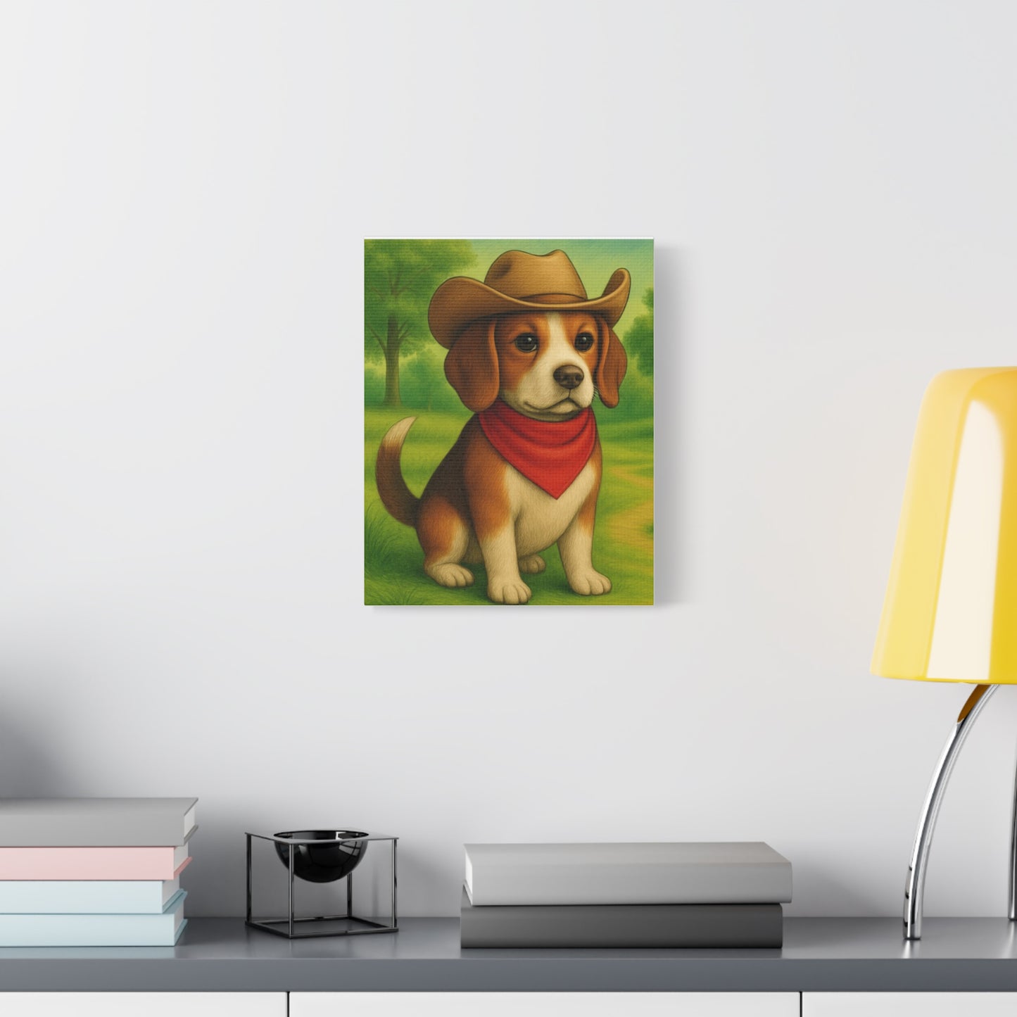 Canvas Wall Art, Country Dog Matte Print, Farm Nursery Decor, Cowboy Dog Barn Picture, 8x10 Rustic Farmhouse Painting, Western Home Decor,
